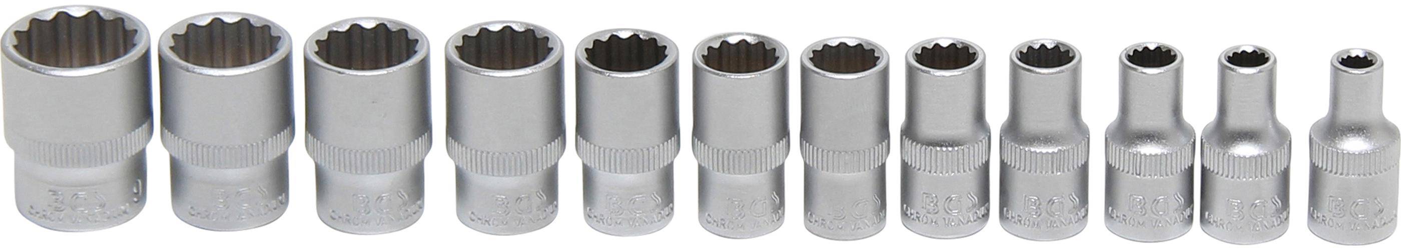 BGS Steckschlüssel-Einsatz-Satz Zwölfkant | Antrieb Innenvierkant 6,3