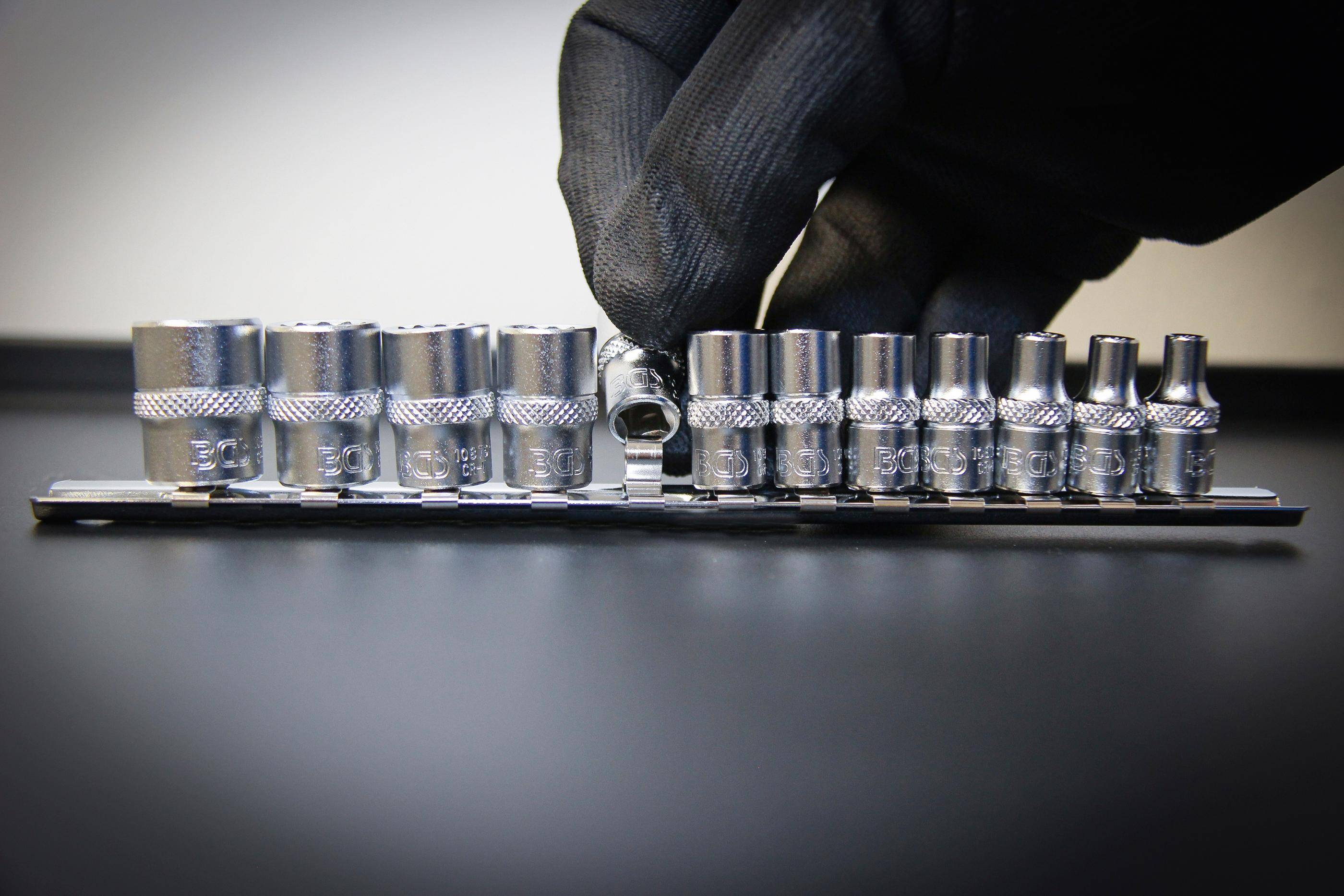 BGS Steckschlüssel-Einsatz-Satz Zwölfkant | Antrieb Innenvierkant 6,3