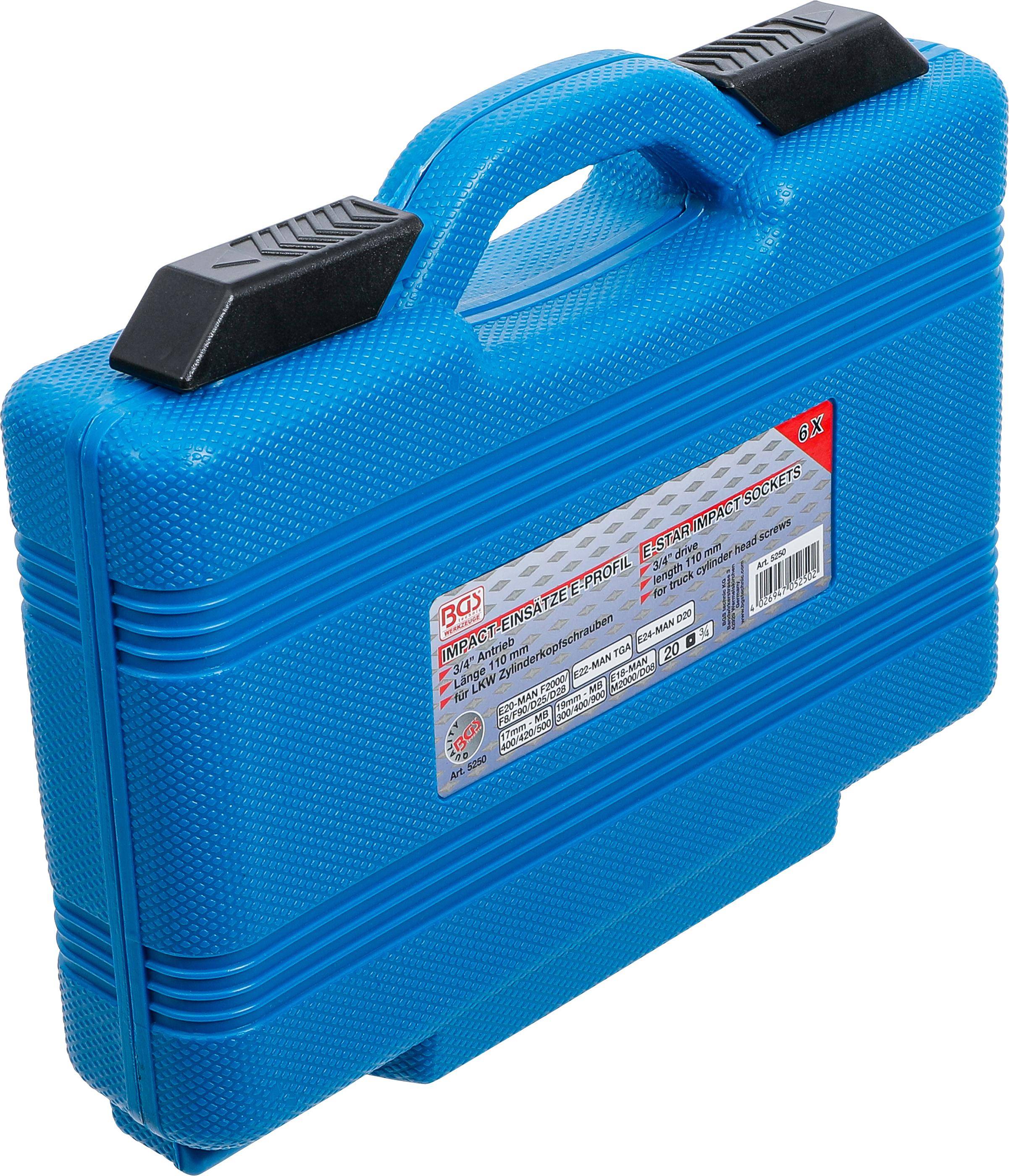 BGS Kraft-Steckschlssel-Einsatz-Satz E-Profil, Zwlfkant | Antrieb