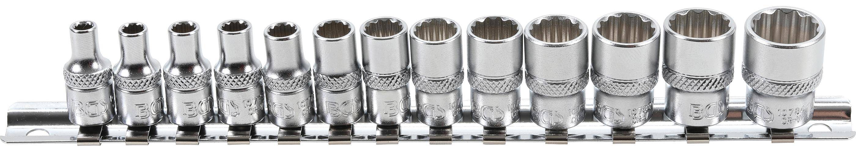BGS Steckschlüssel-Einsatz-Satz Zwölfkant | Antrieb Innenvierkant 6,3