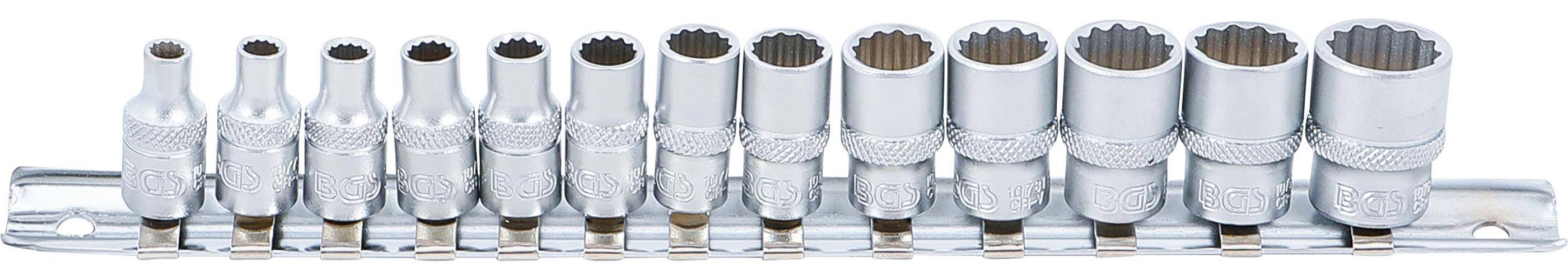 BGS Steckschlssel-Einsatz-Satz Zwlfkant | Antrieb Innenvierkant 6,3