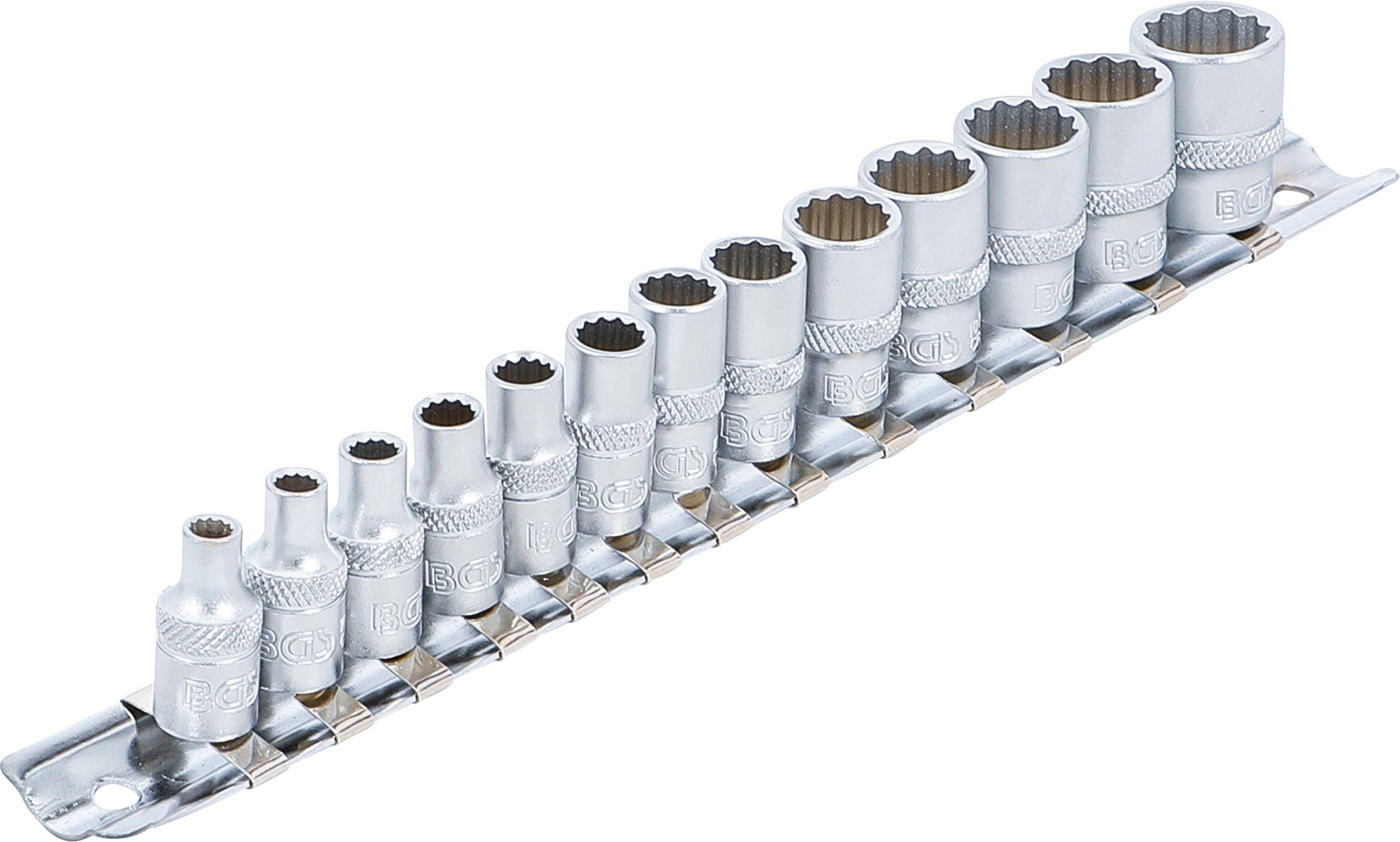 BGS Steckschlüssel-Einsatz-Satz Zwölfkant | Antrieb Innenvierkant 6,3