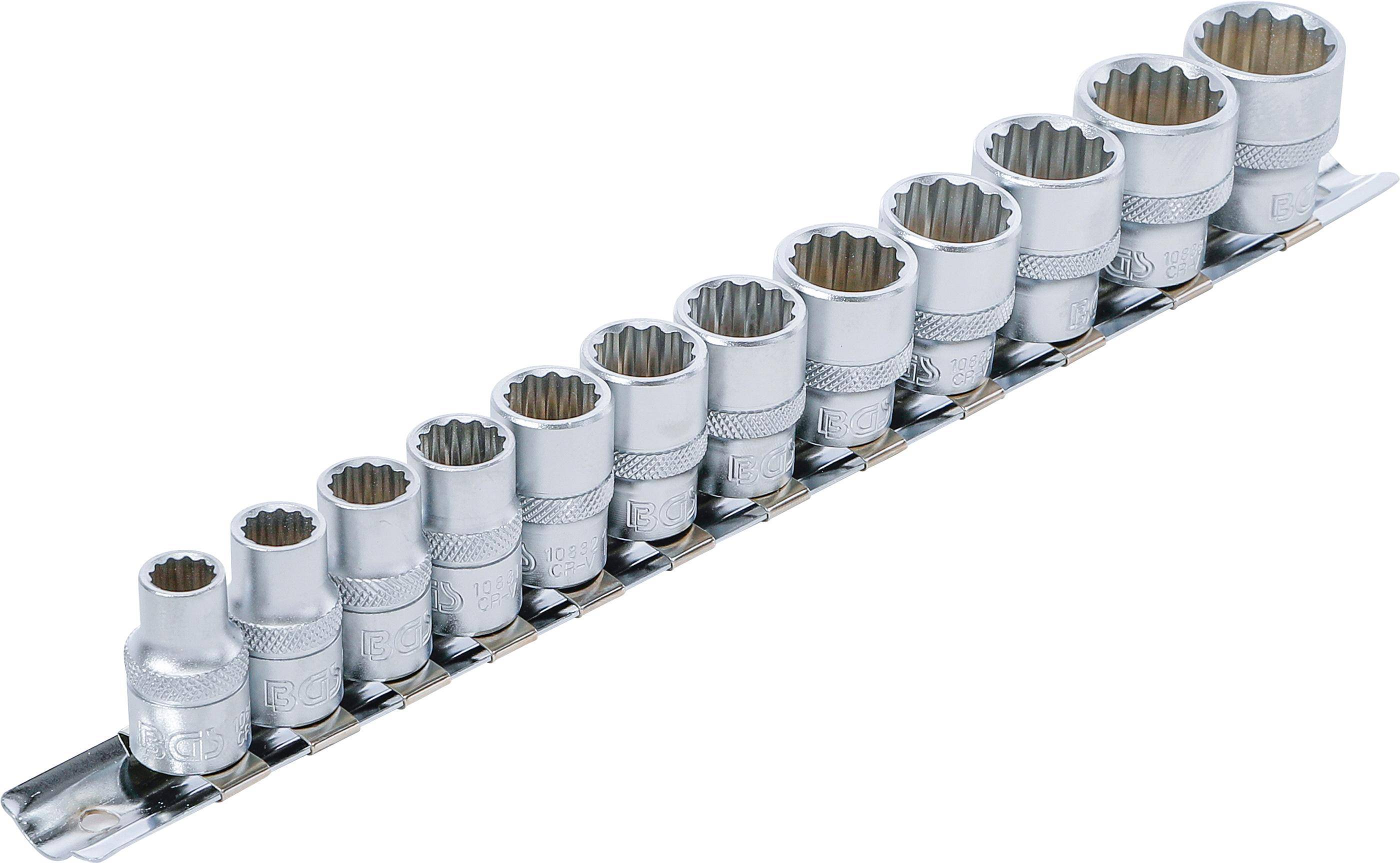 BGS Steckschlssel-Einsatz-Satz, Zwlfkant | Antrieb Innenvierkant 10