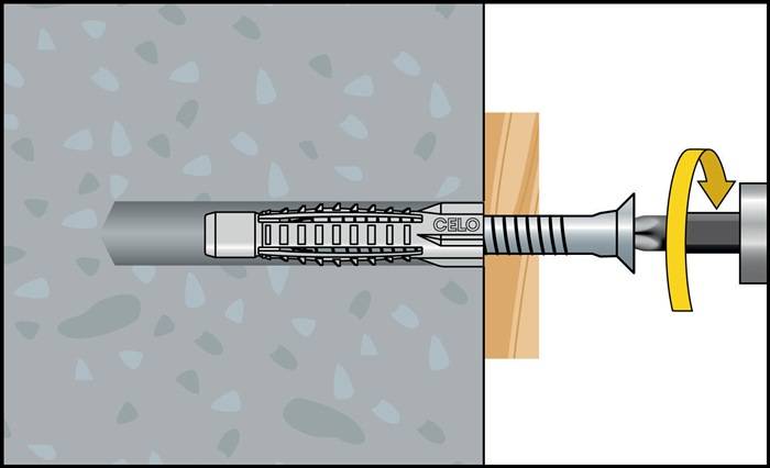 Mehrzweckdübel MZK 8 8x49mm m.Kragen 100St./VE,18VE/Umkarton CELO