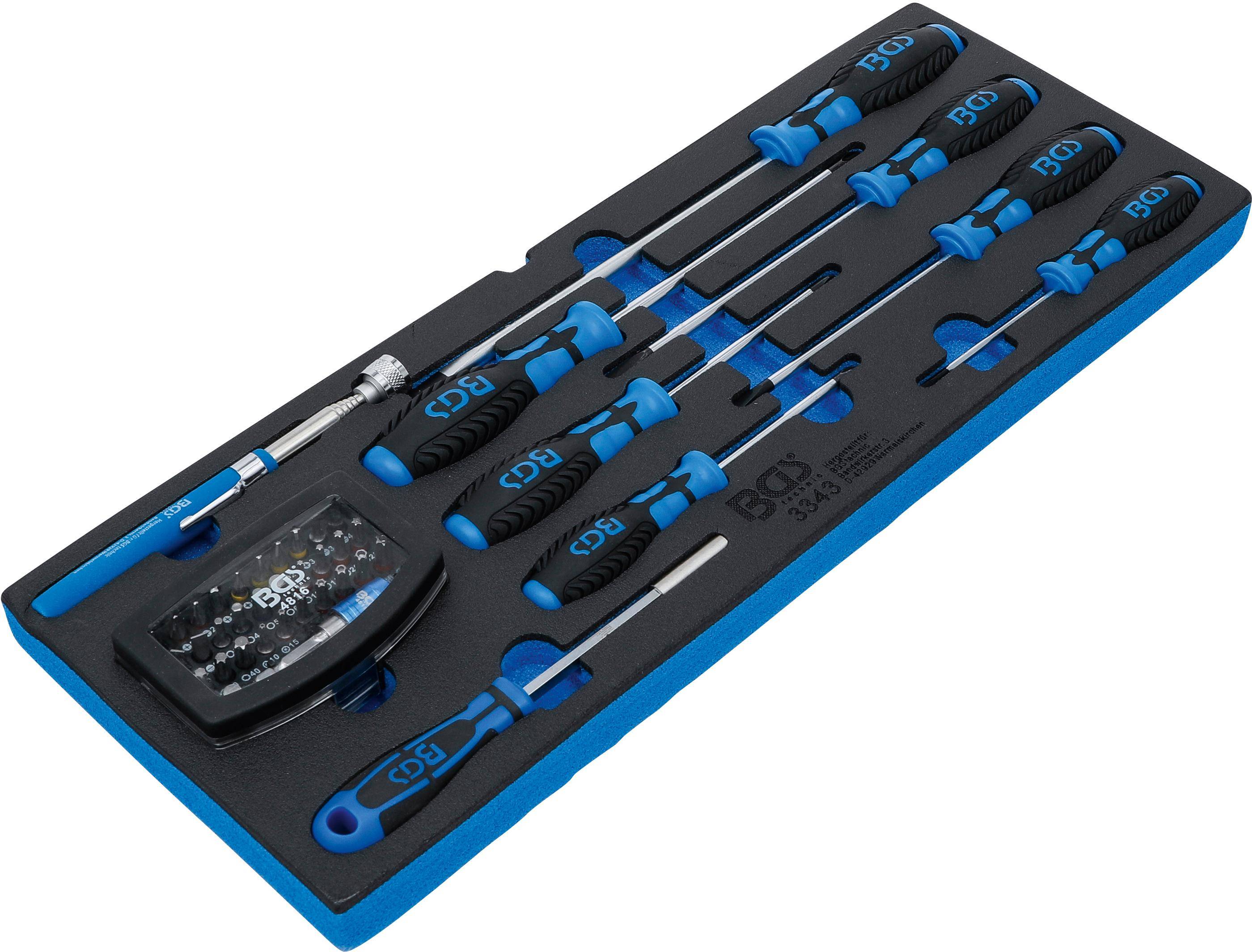 BGS Schaumeinlage fr Art. 3312: Schraubendreher, Bitsatz und