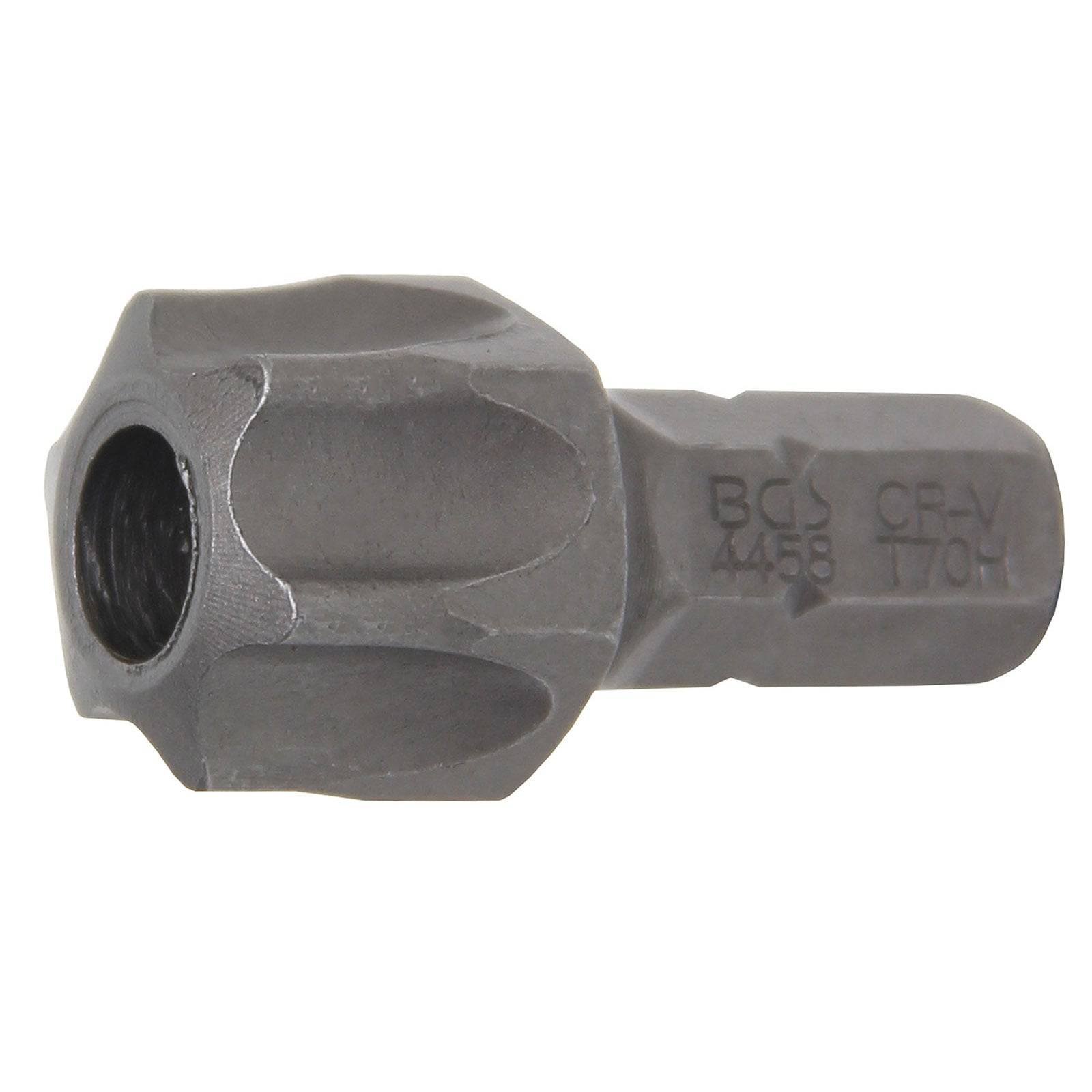 Ein Metallextraktionswerkzeug mit sechskantigem Griff und Spiralschnittdesign, verwendet zum Entfernen beschädigter Schrauben oder Bolzen.