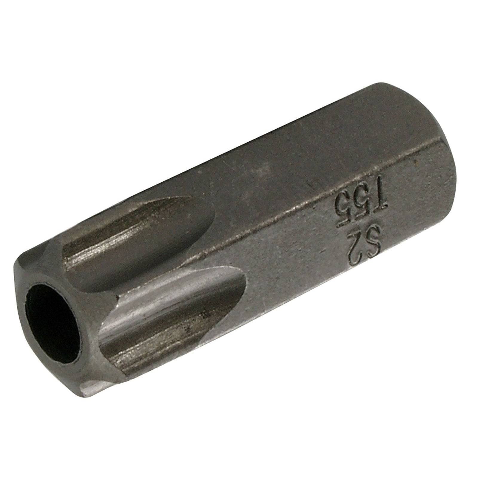 BGS Bit Länge 30 mm Antrieb Außensechskant 10 mm (3/8") T-Profil (für Torx) mit Bohrung T55 - 4655