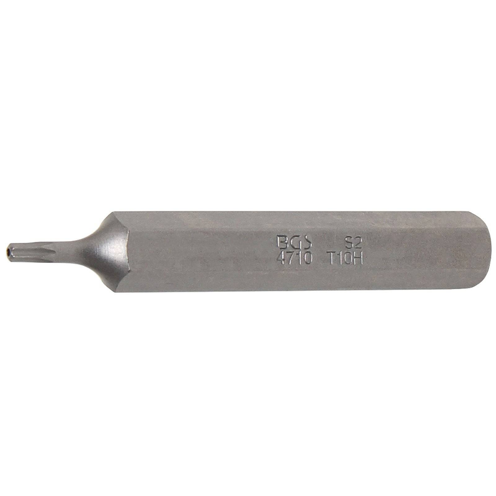 Ein T10H Torx-Schraubenbit mit sechseckiger Basis, beschriftet: BCS 4710 S2.