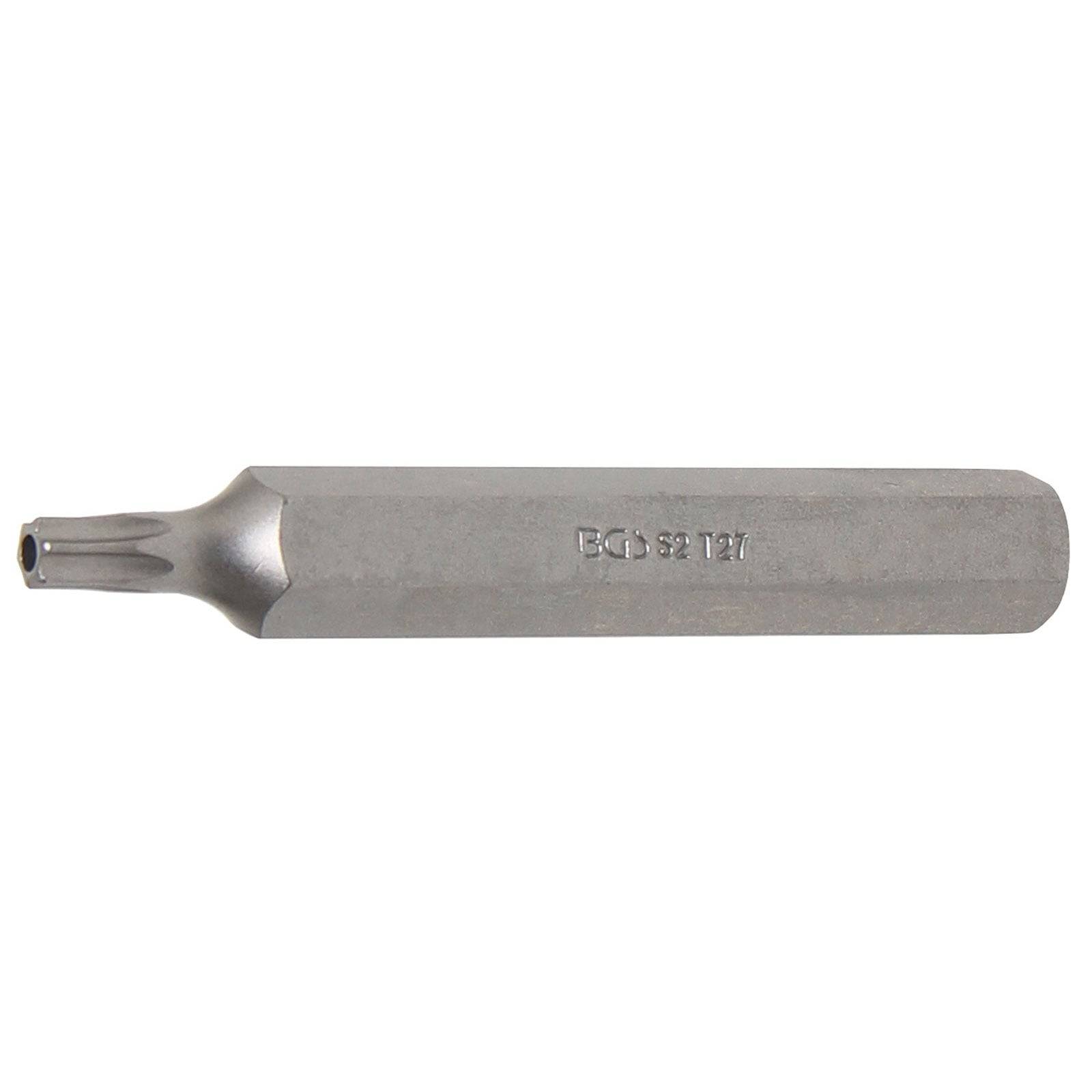 Ein Stahl-Sechskant-Bit mit Torx-Spitze, beschriftet mit 'BGS 127'.