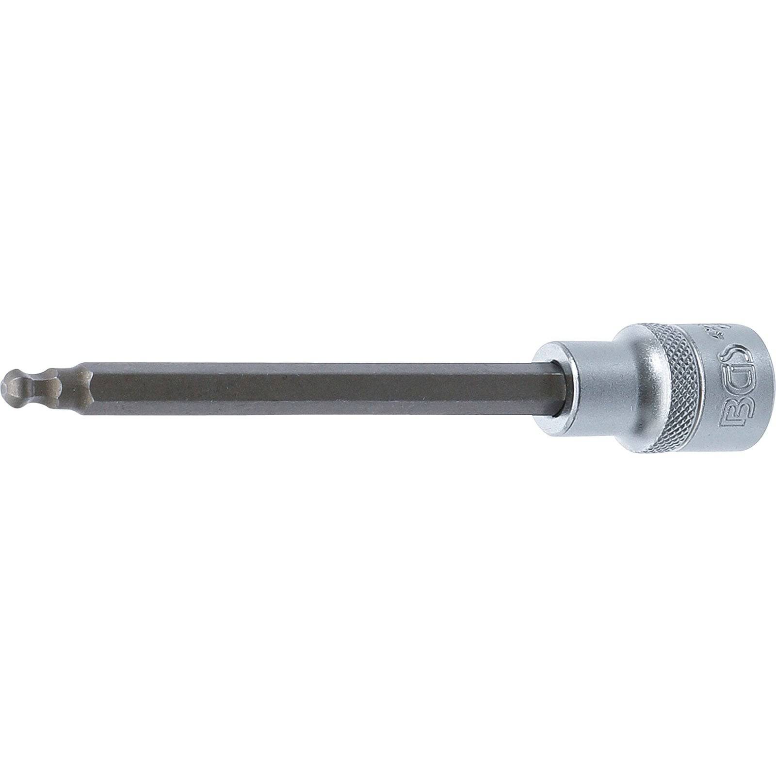 Ein Sechskant-Bohrbitadapter mit einem silbernen Metallkörper; entwickelt, um verschiedene Bohrer-Sechskantbits für schnelle Wechselanwendungen in Bohrmaschinen zu befestigen.