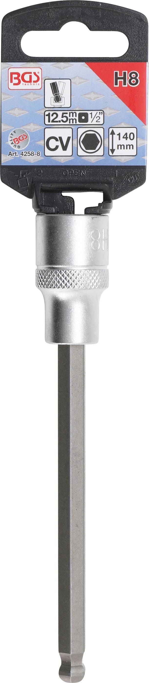 BGS technic Bit-Einsatz | Lnge 140 mm | Antrieb Innenvierkant 12,5 mm