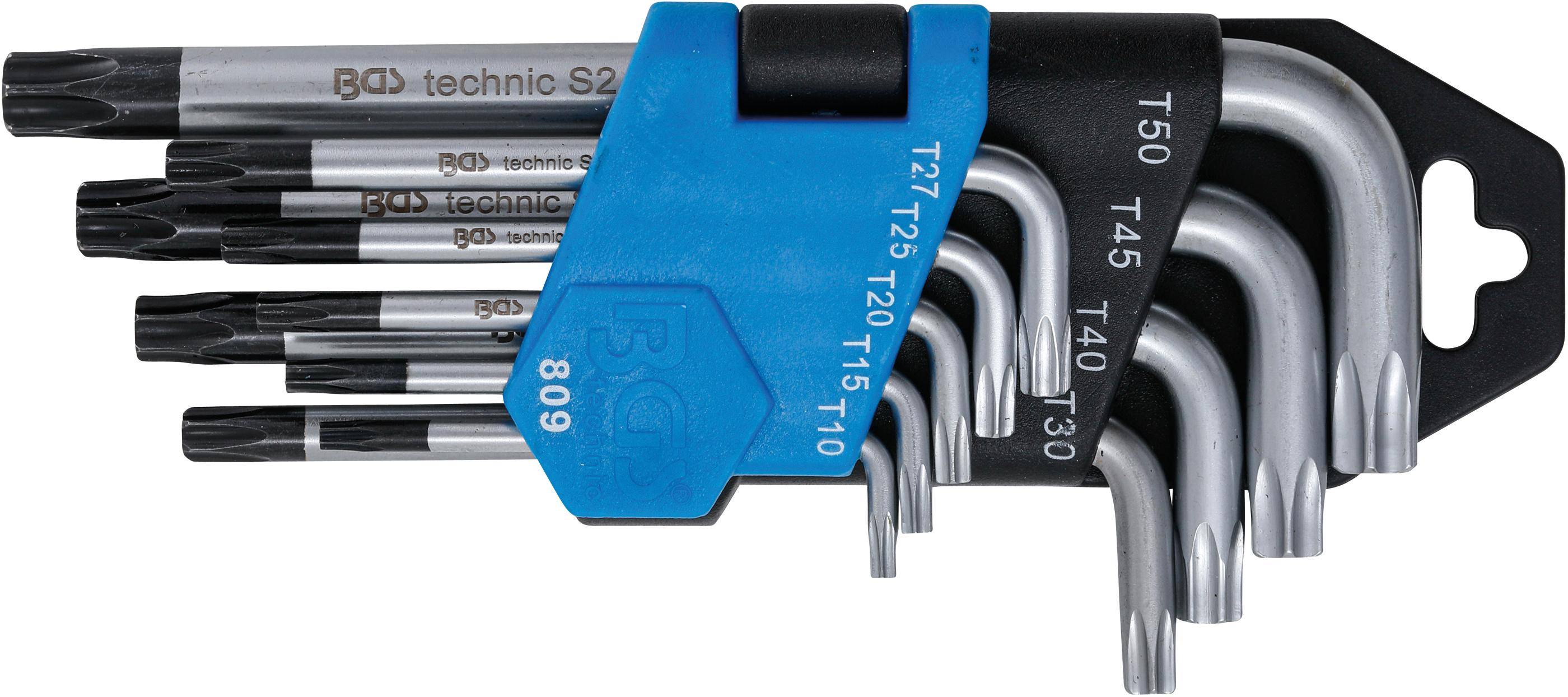 BGS Winkelschlssel-Satz | kurz | T-Profil (fr Torx) mit Bohrung T10 -