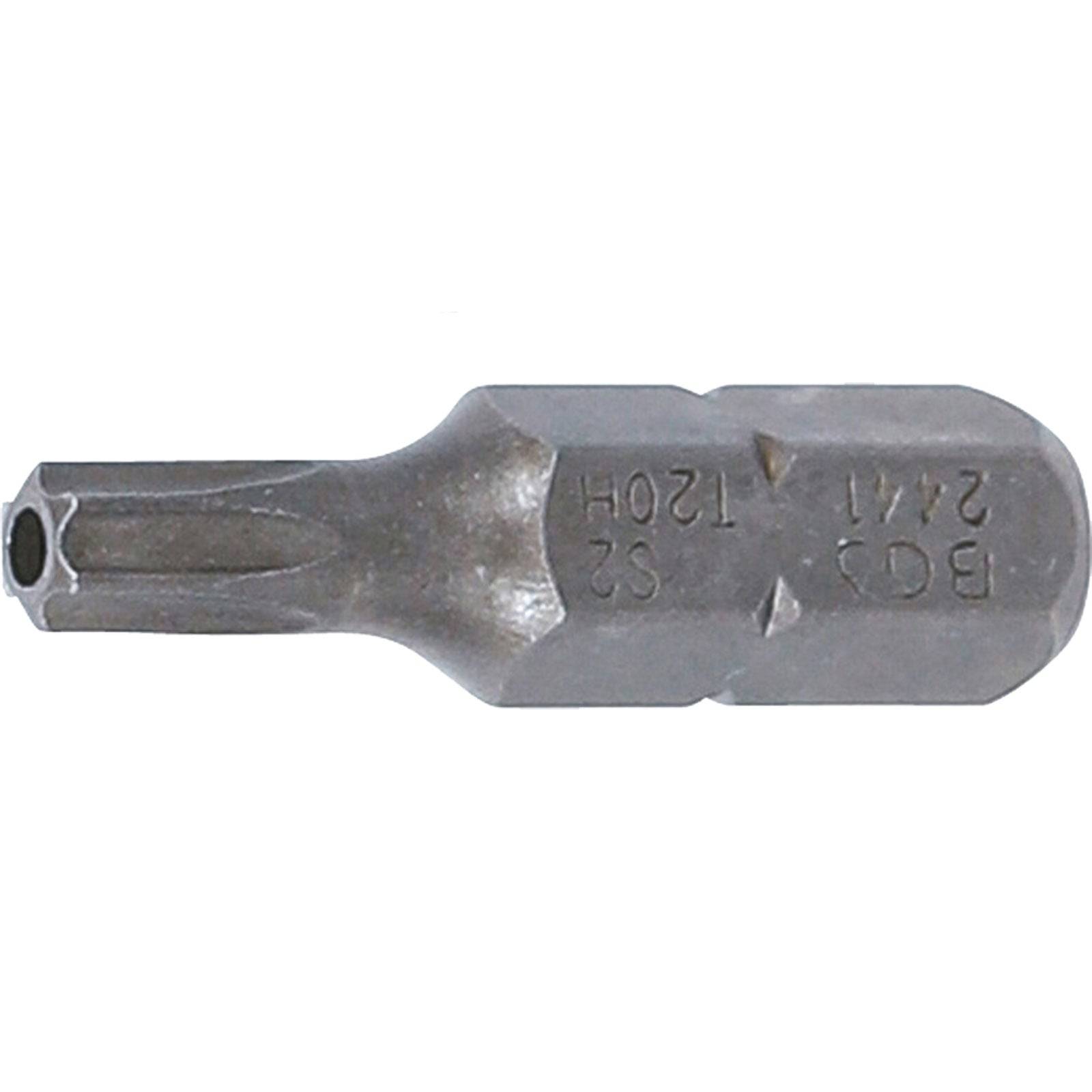 Ein Metallsechskant-Bit mit einer sternförmigen Spitze, entwickelt für die Verwendung mit einem Schraubendreher. Graviert mit '12OH, S2, 241.