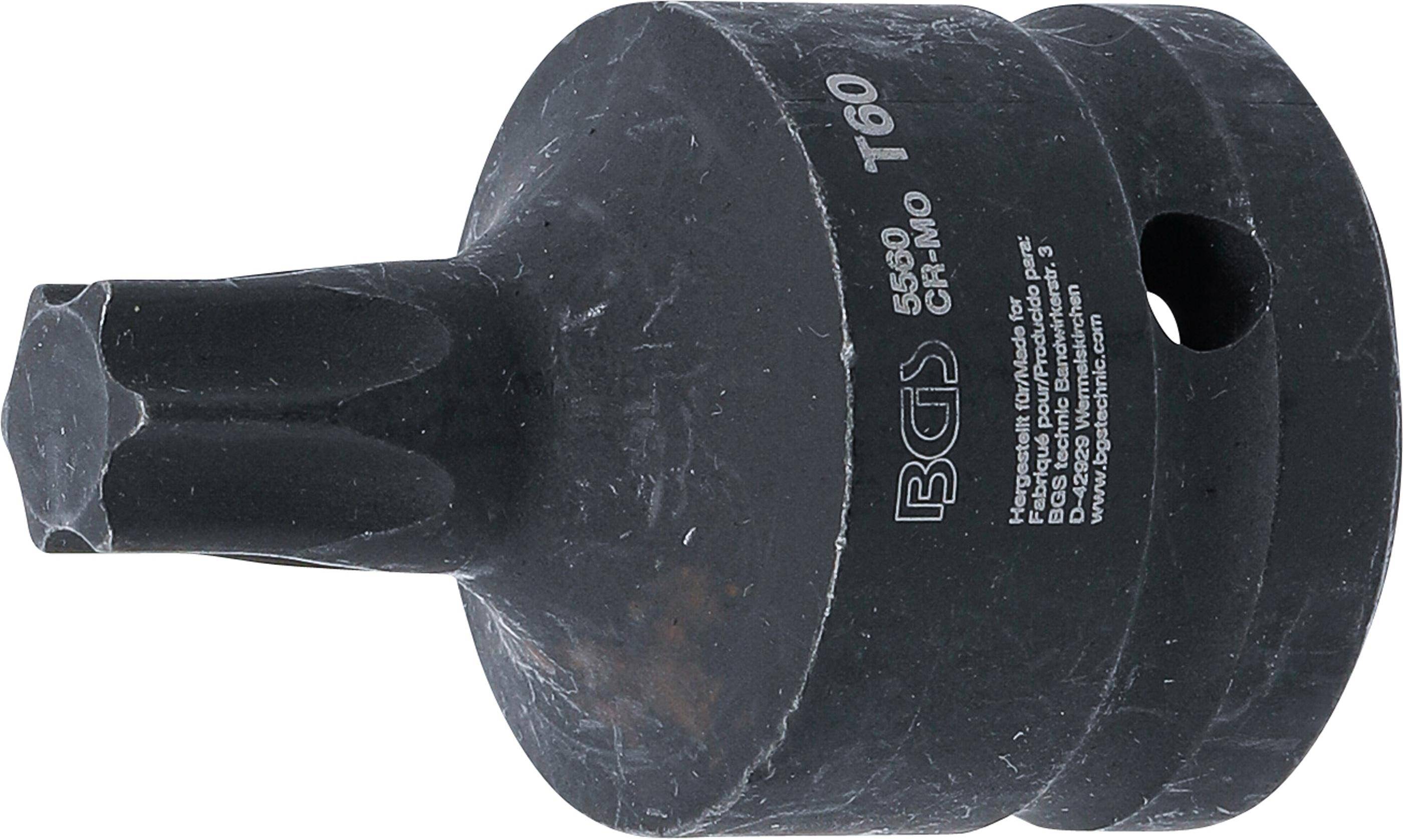 BGS technic Kraft-Bit-Einsatz | Lnge 60 mm | Antrieb Innenvierkant 20