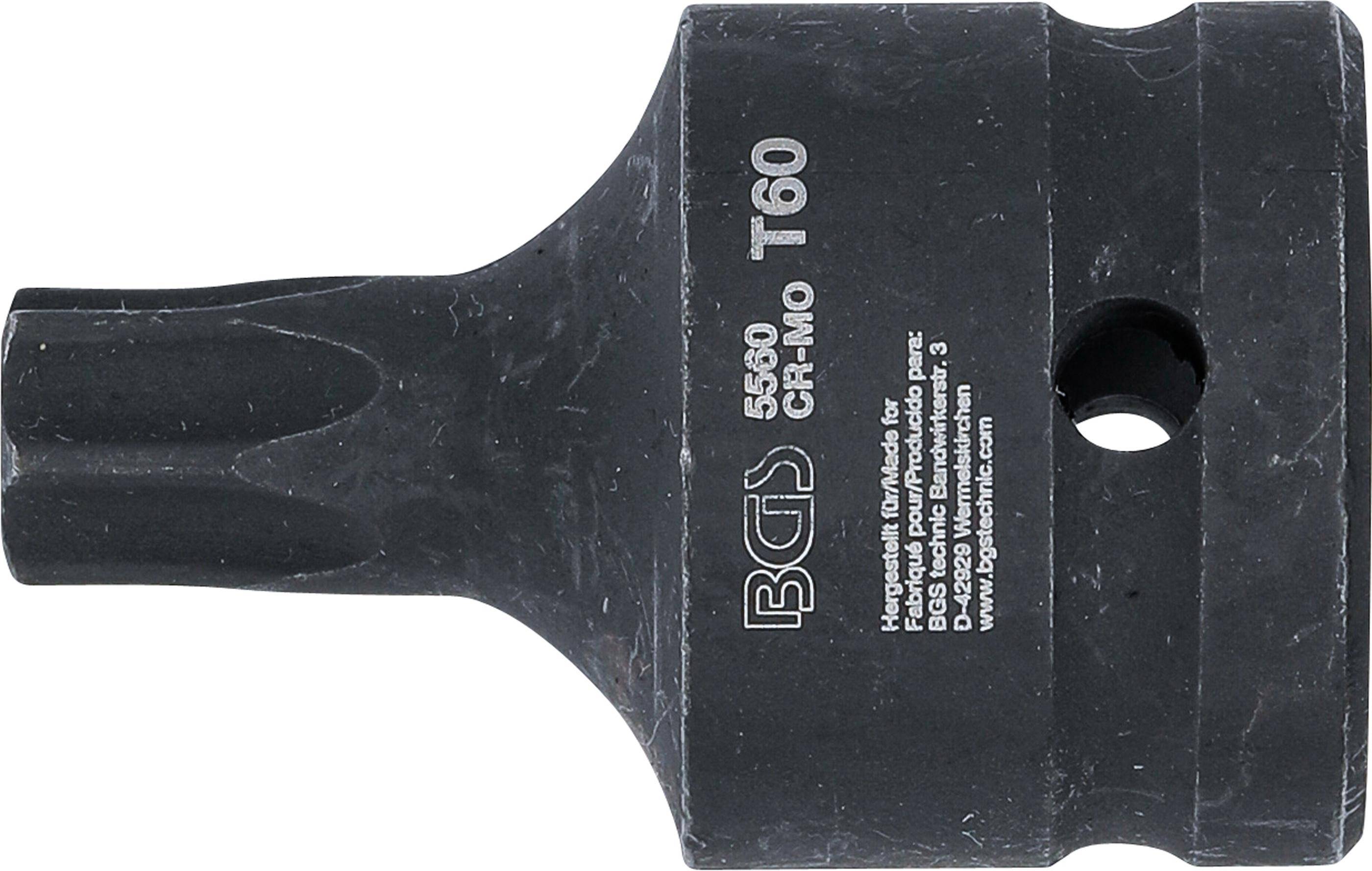 BGS technic Kraft-Bit-Einsatz | Lnge 60 mm | Antrieb Innenvierkant 20