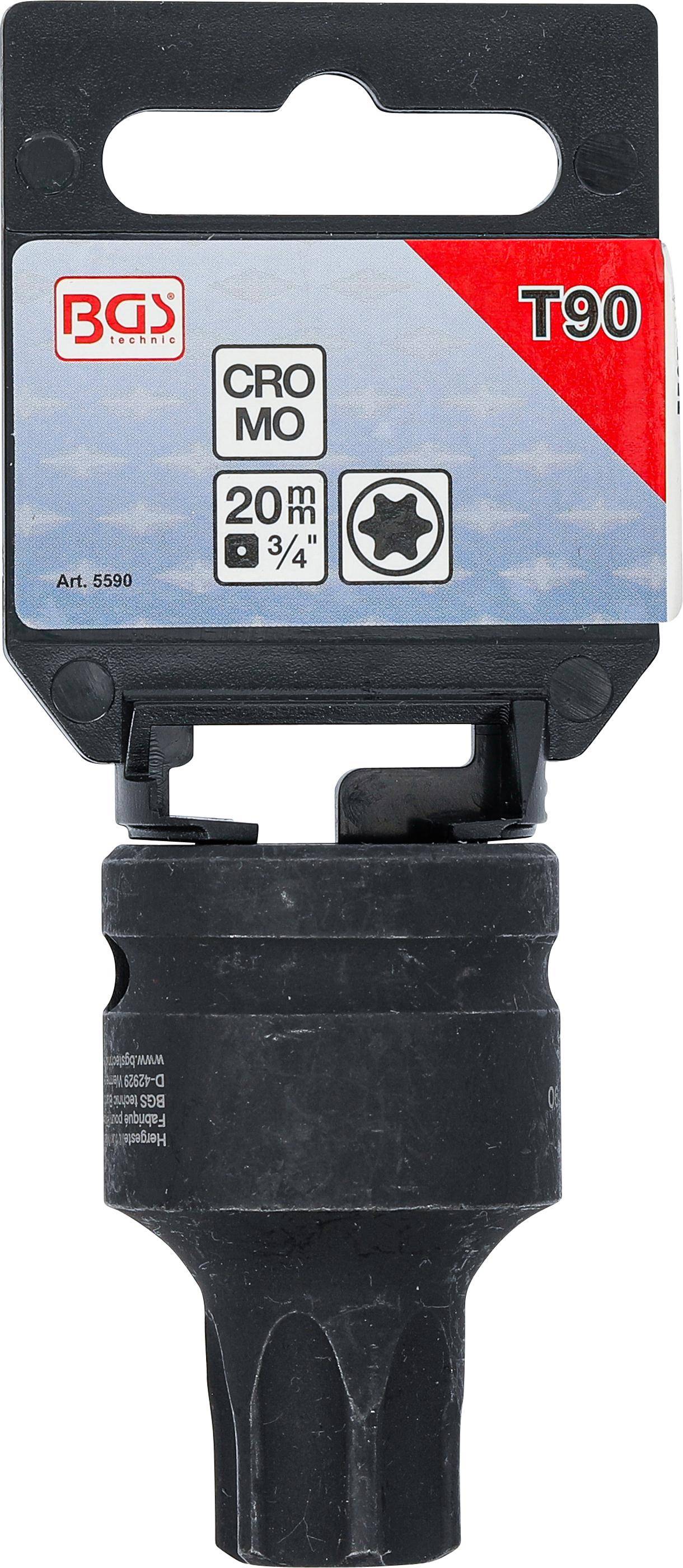 BGS technic Kraft-Bit-Einsatz | Lnge 60 mm | Antrieb Innenvierkant 20