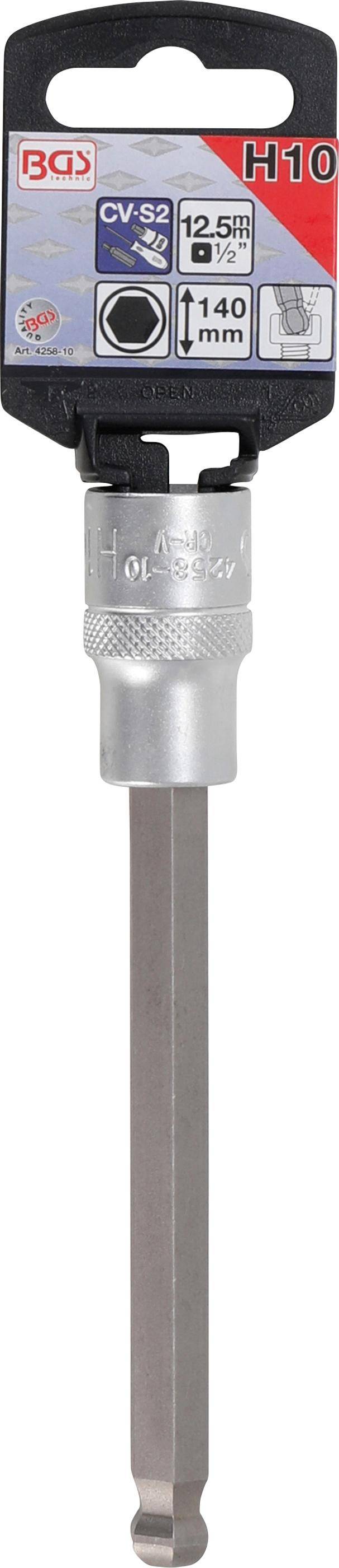BGS technic Bit-Einsatz | Lnge 140 mm | Antrieb Innenvierkant 12,5 mm