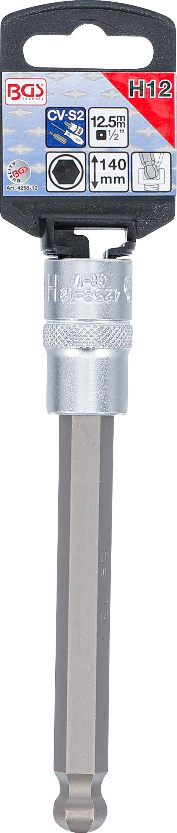 BGS technic Bit-Einsatz | Lnge 140 mm | Antrieb Innenvierkant 12,5 mm