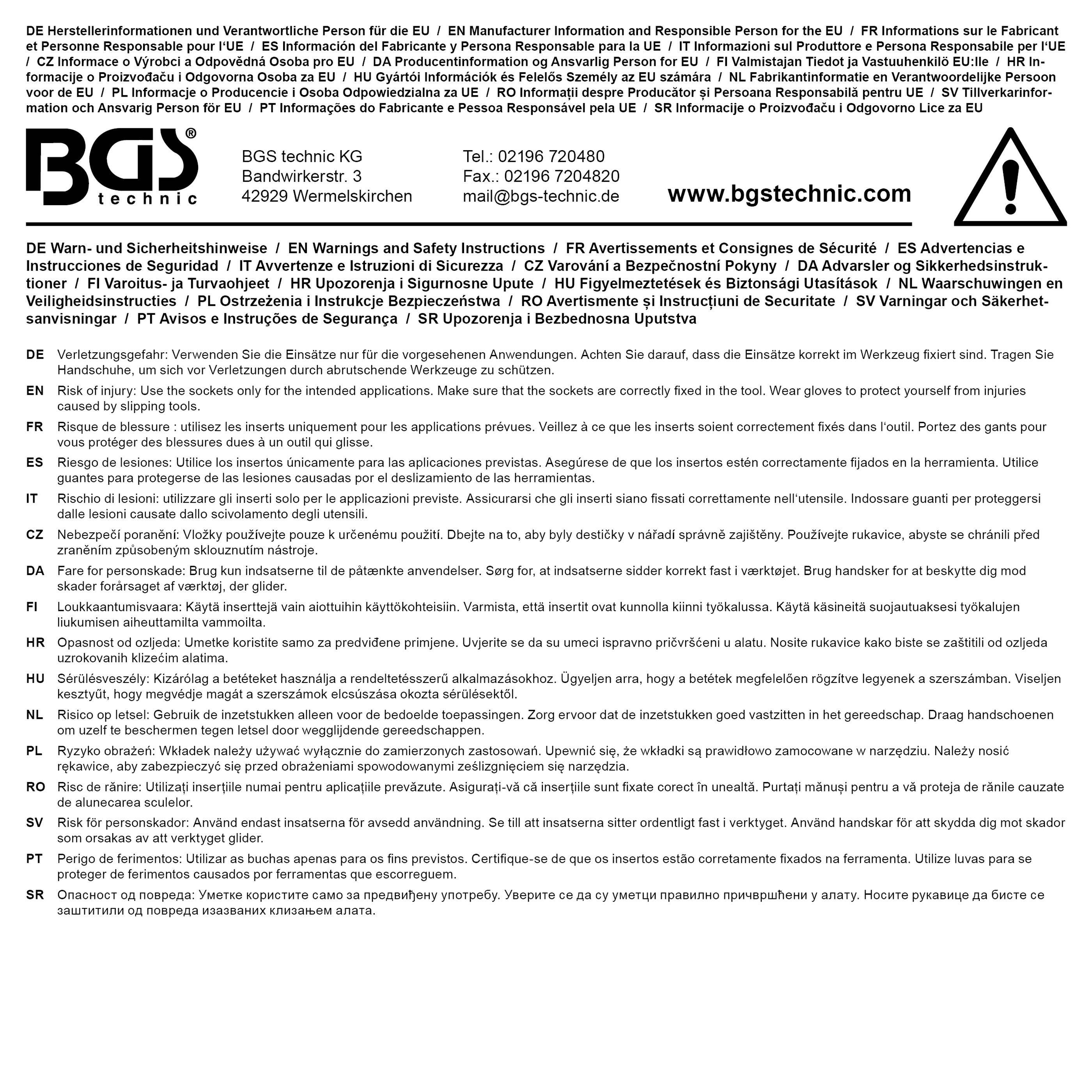 BGS technic Steckschlssel-Einsatz-Satz E-Profil, tief | Antrieb