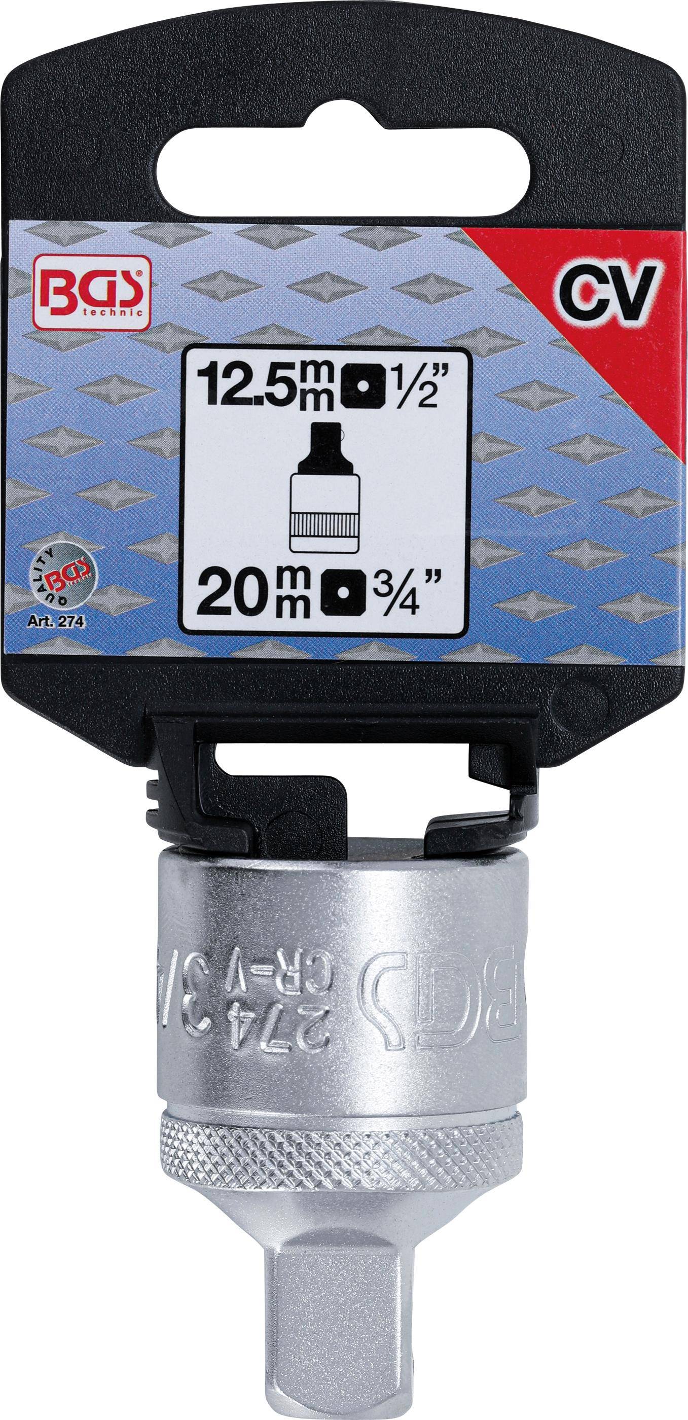 BGS technic Steckschlssel-Adapter | Innenvierkant 20 mm (3/4") -