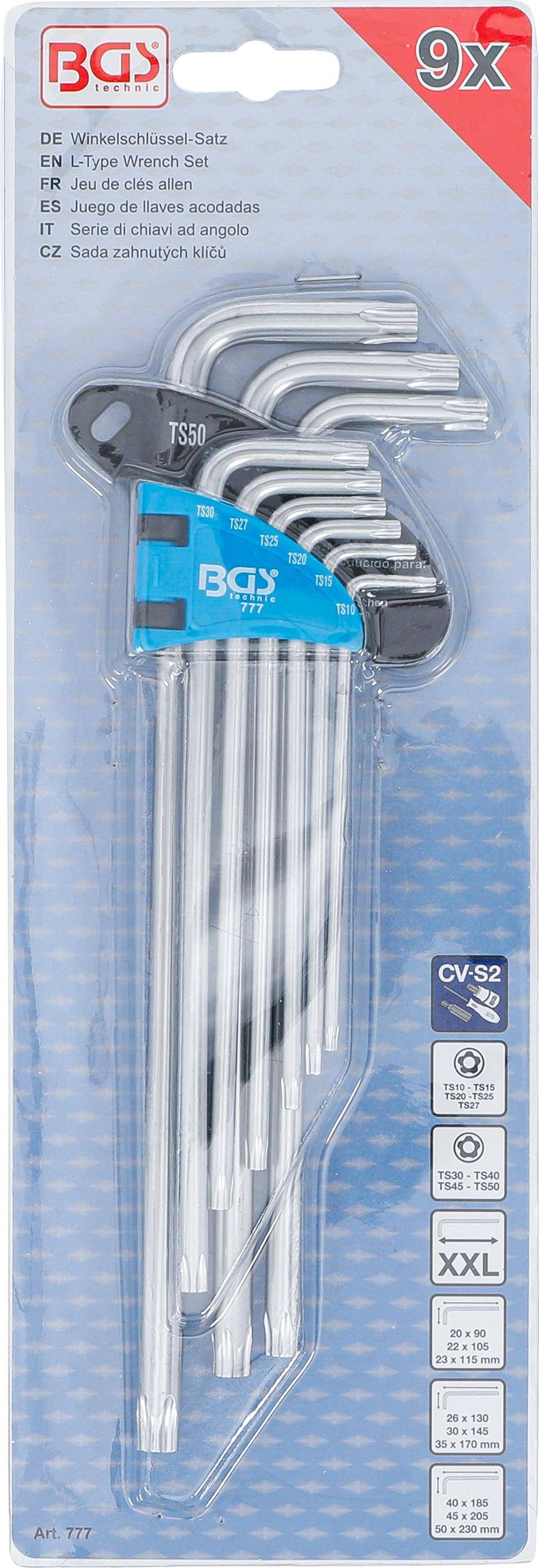 BGS technic Winkelschlssel-Satz | extra lang | TS-Profil (fr Torx