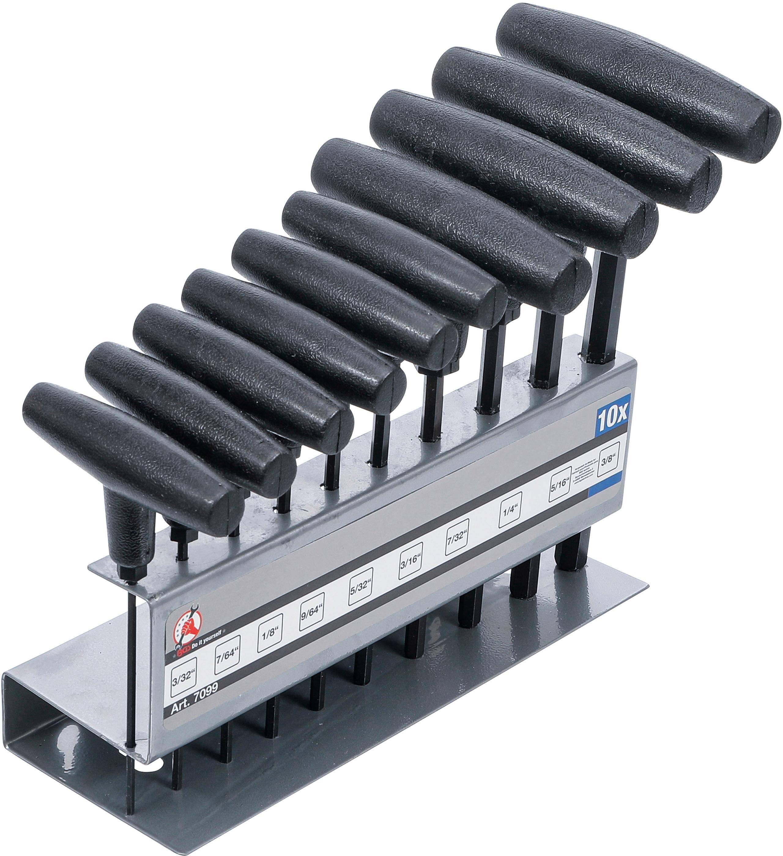 BGS Diy Schraubendreher-Satz mit T-Griff | Zollmaße | Innensechskant