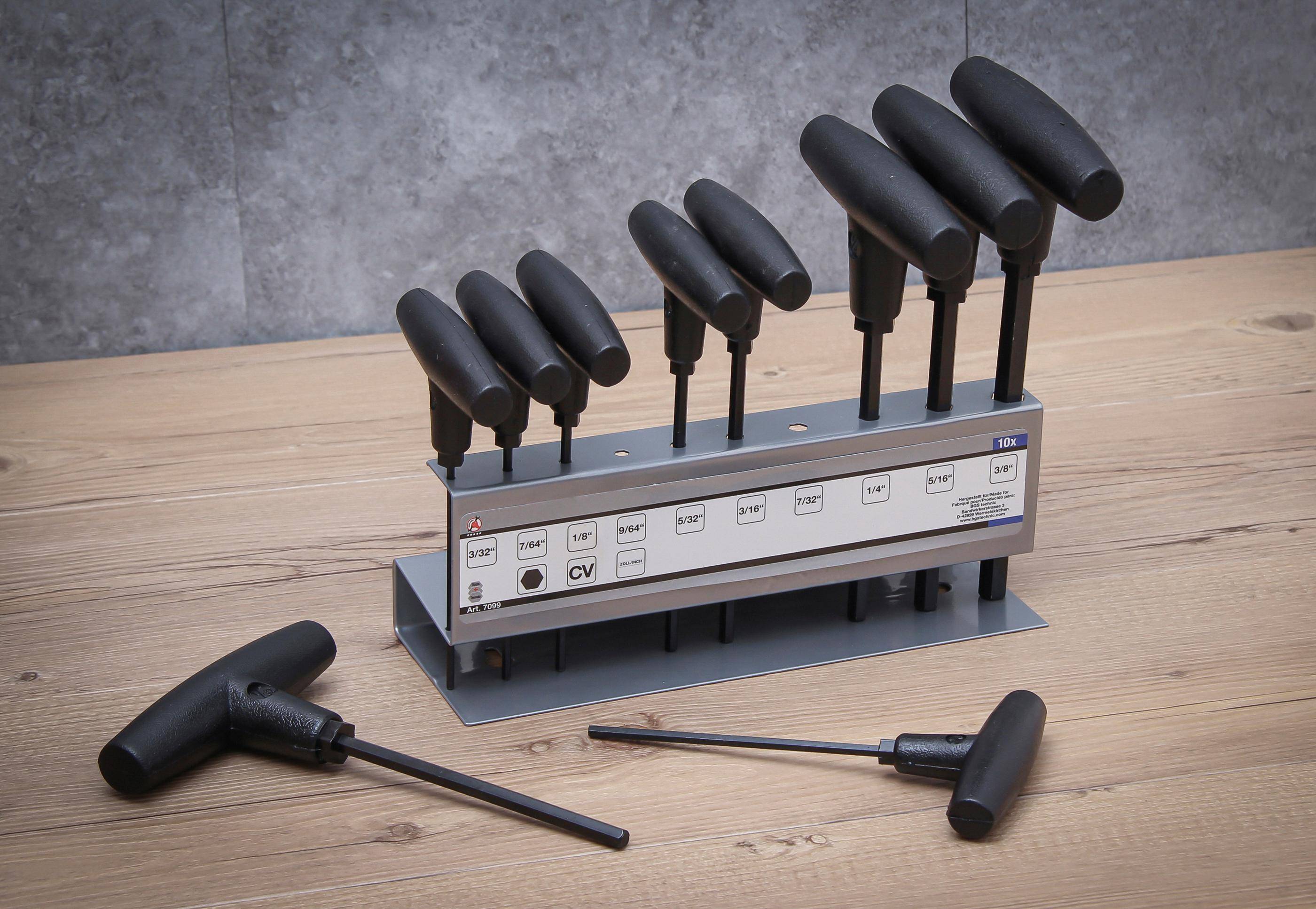 BGS Diy Schraubendreher-Satz mit T-Griff | Zollmaße | Innensechskant