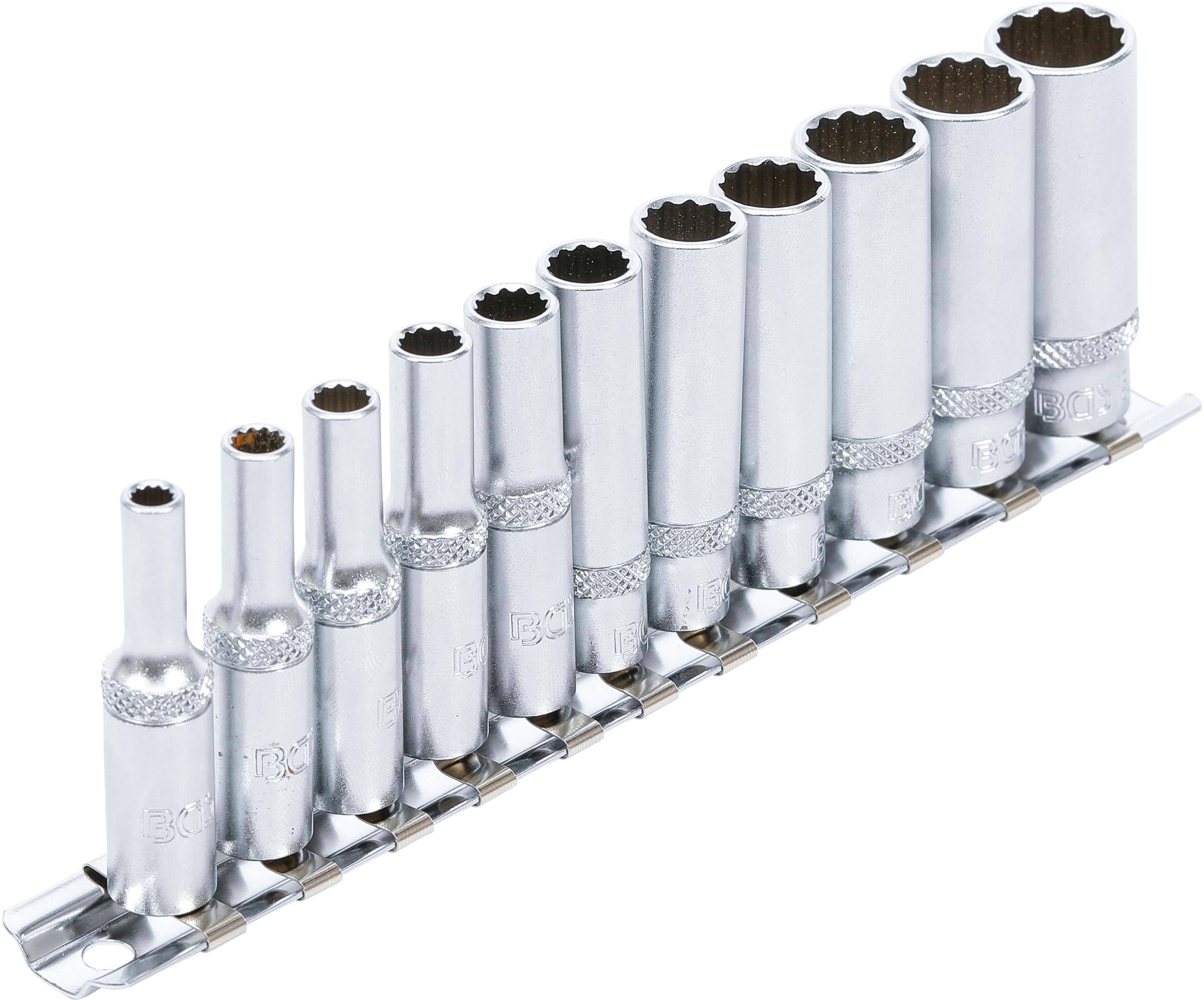 BGS Steckschlssel-Einsatz-Satz Zwlfkant, tief | Antrieb Innenvierkant