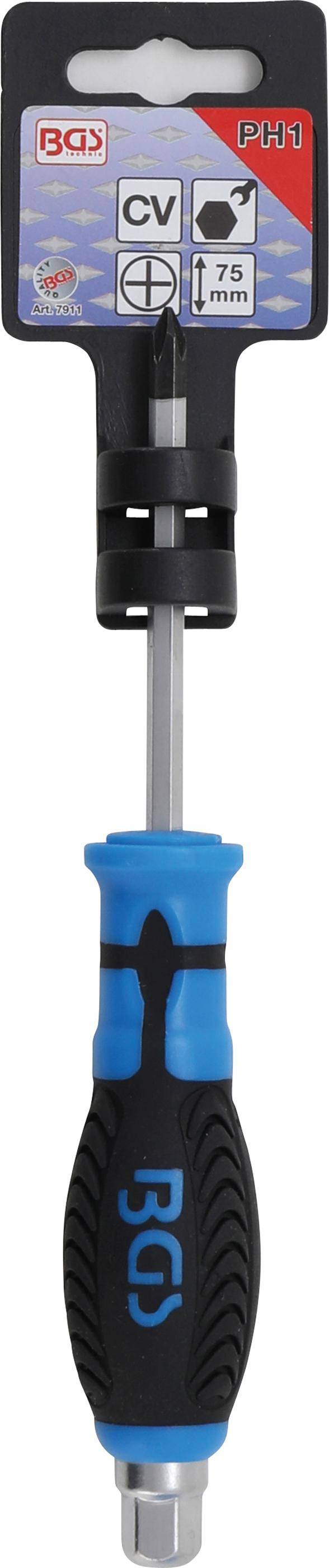 BGS Schraubendreher, Klinge mit Sechskant-Profil | Kreuzschlitz PH1 |