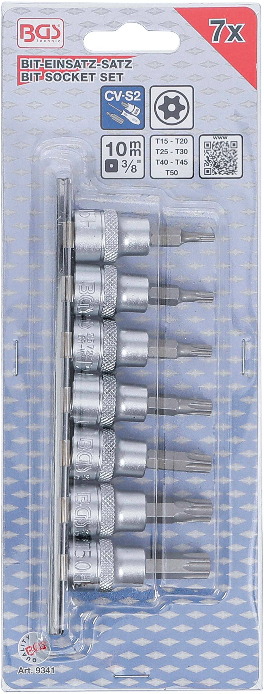 BGS technic Bit-Einsatz-Satz | Antrieb Innenvierkant 10 mm (3/8") |