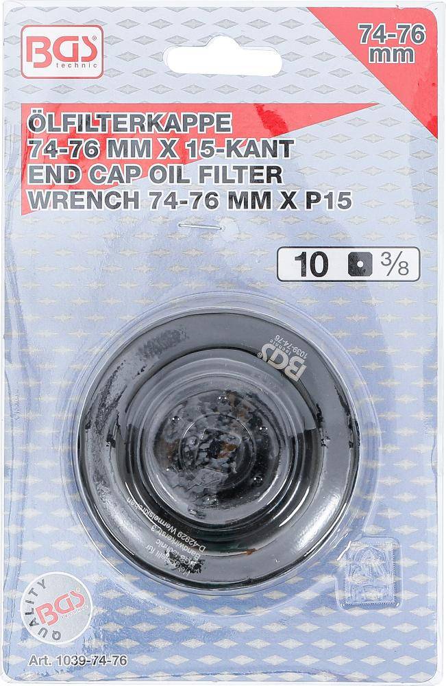 BGS lfilterschlssel | 15-kant | 74 - 76 mm | fr Audi, Ford,