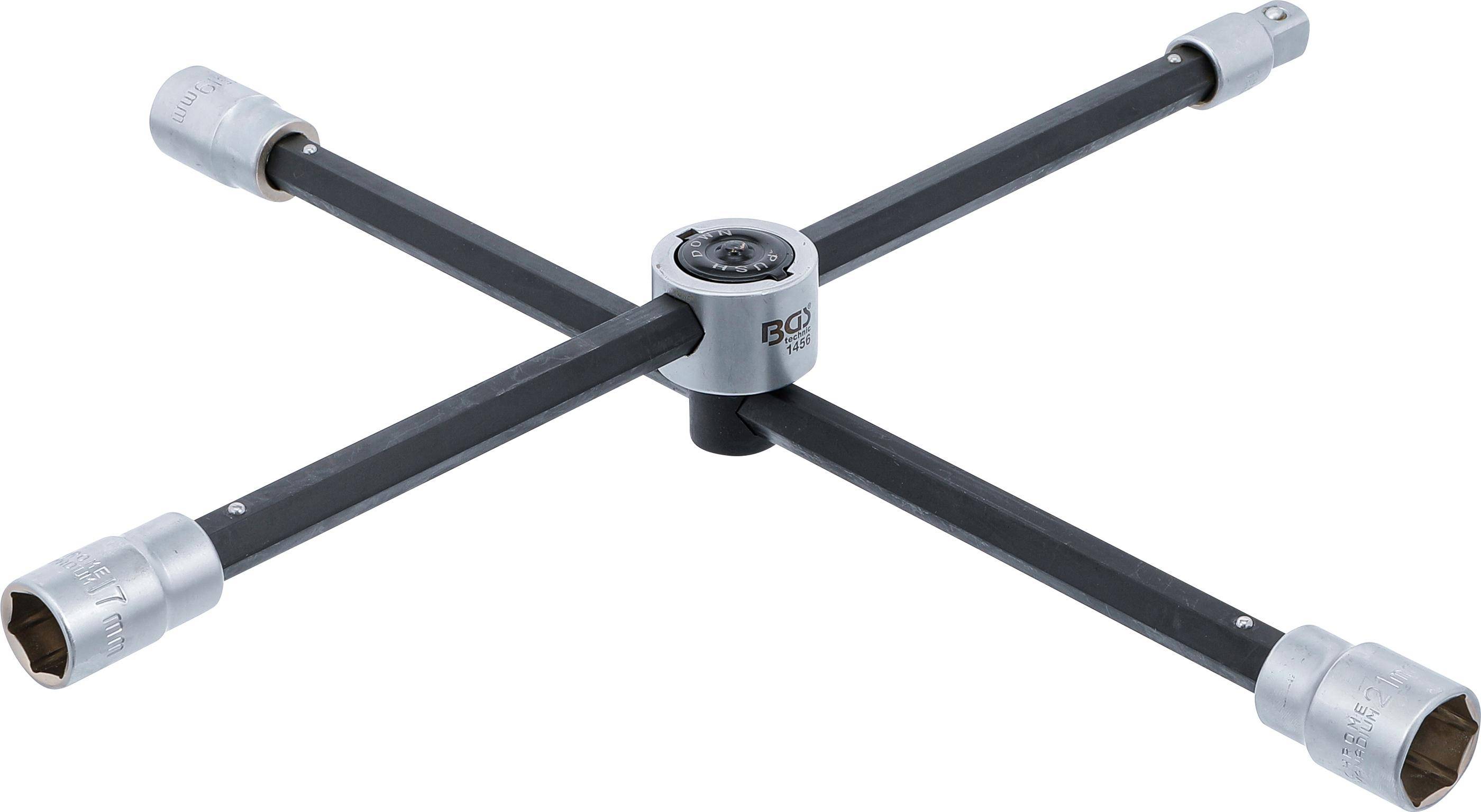 BGS technic Rad-Kreuzschlüssel mit Gelenk | für Pkw | Vierkant | SW