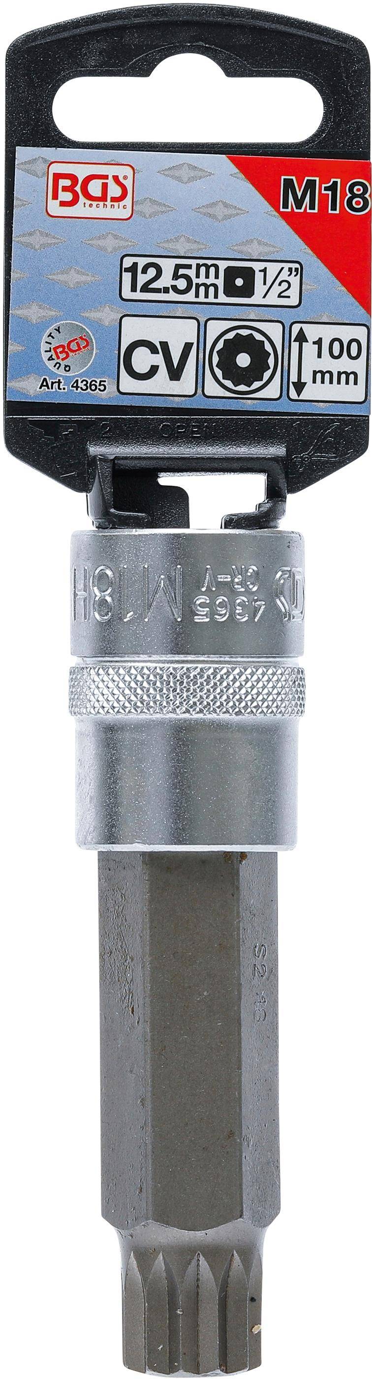 BGS technic Bit-Einsatz | Lnge 100 mm | Antrieb Innenvierkant 12,5 mm
