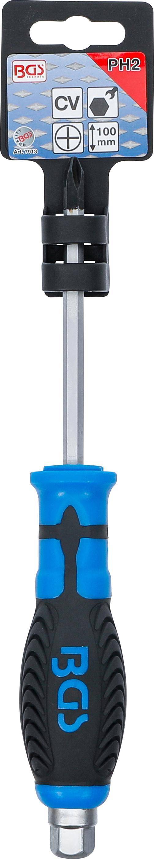 BGS Schraubendreher, Klinge mit Sechskant-Profil | Kreuzschlitz PH2 |