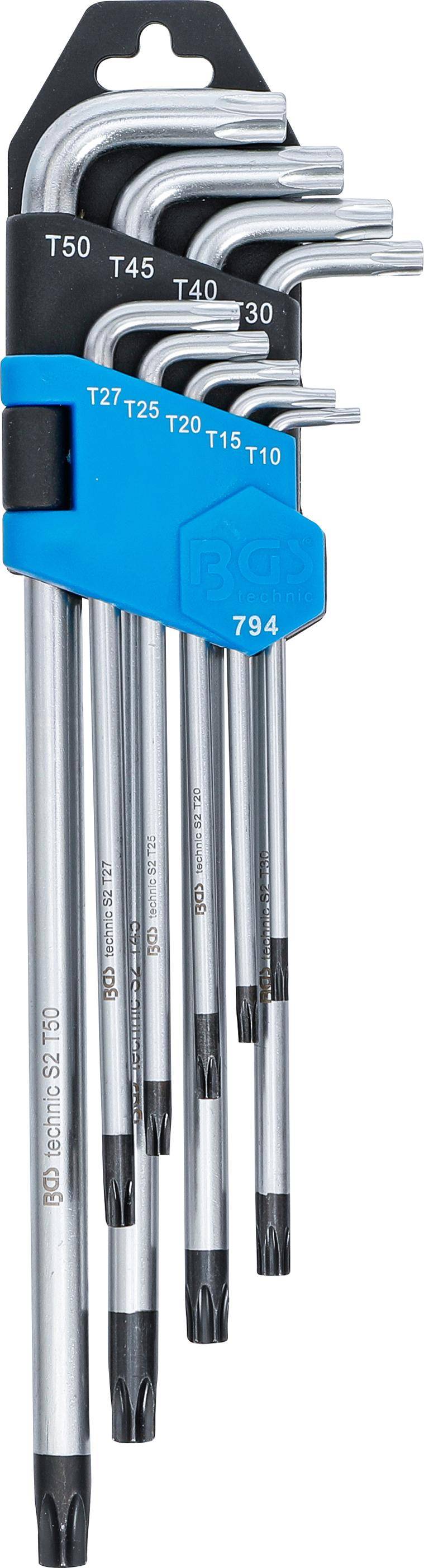 BGS Winkelschlssel-Satz | extra lang | T-Profil (fr Torx) mit Bohrung