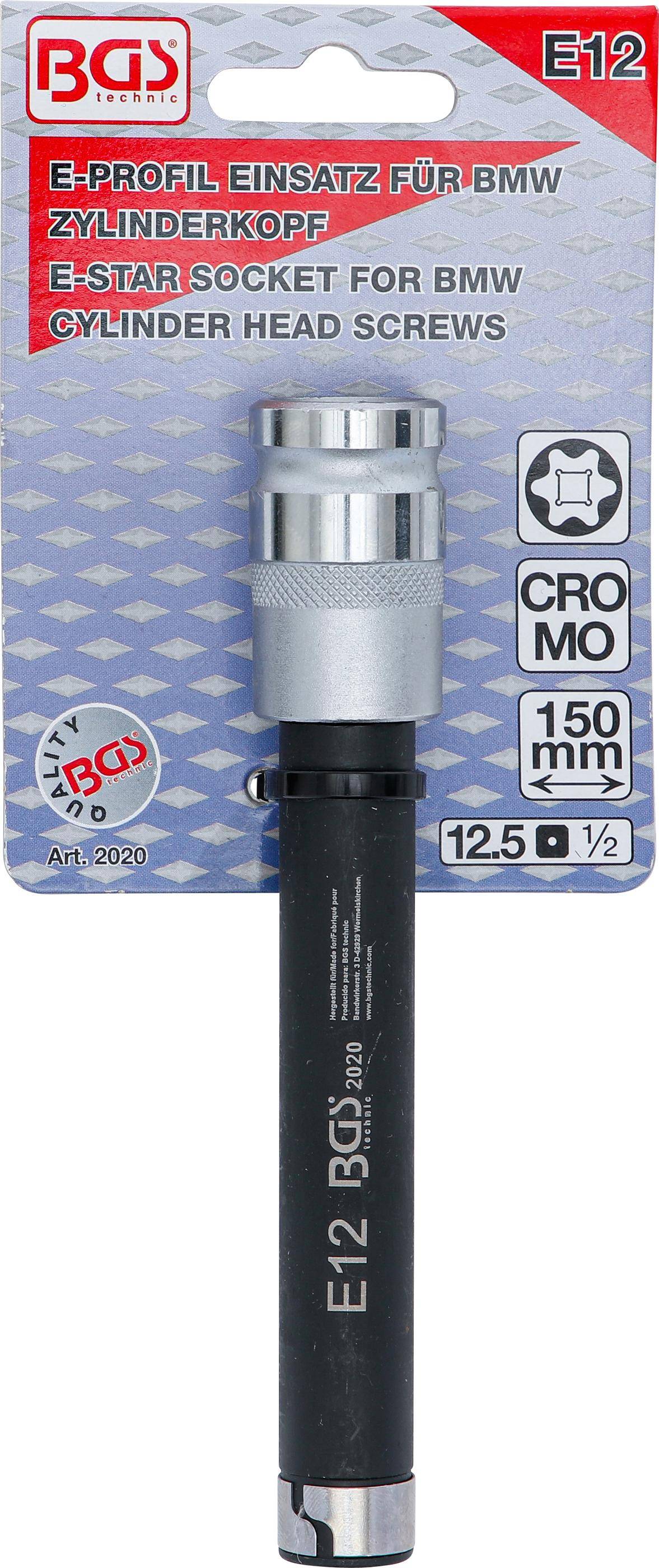 BGS Steckschlssel-Einsatz fr BMW-Zylinderkopf E-Profil, 150 mm |