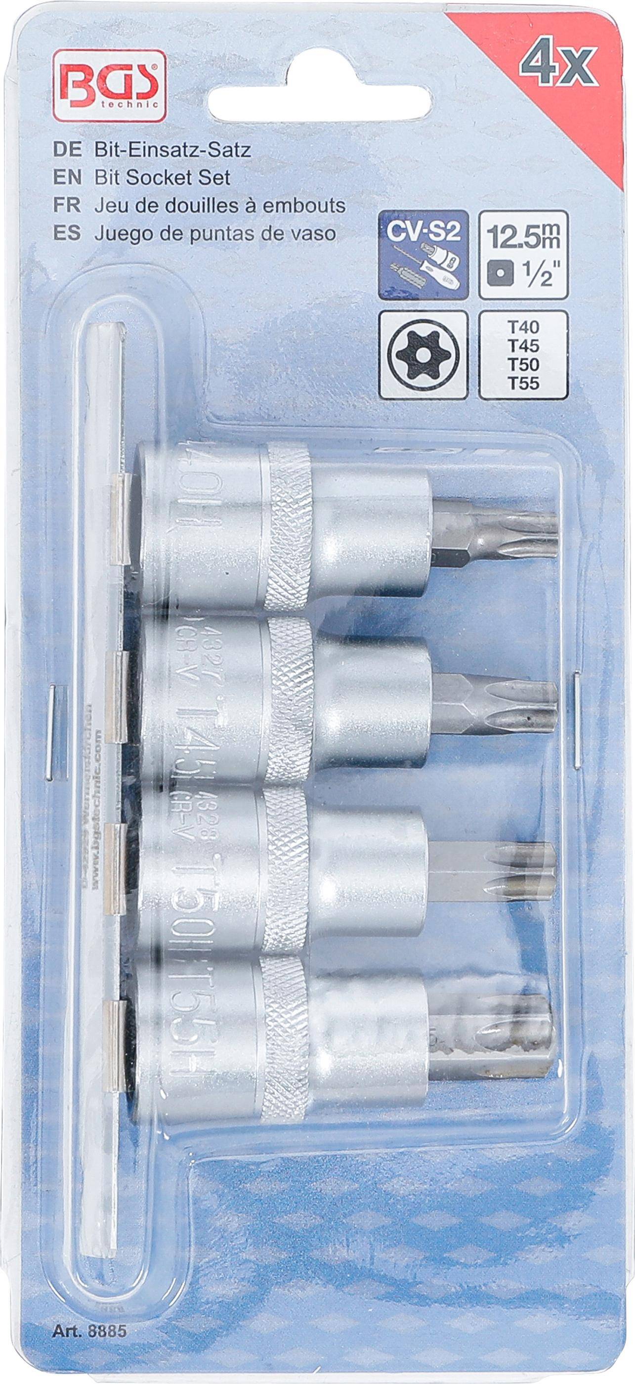 BGS technic Bit-Einsatz-Satz | Antrieb Innenvierkant 12,5 mm (1/2") |