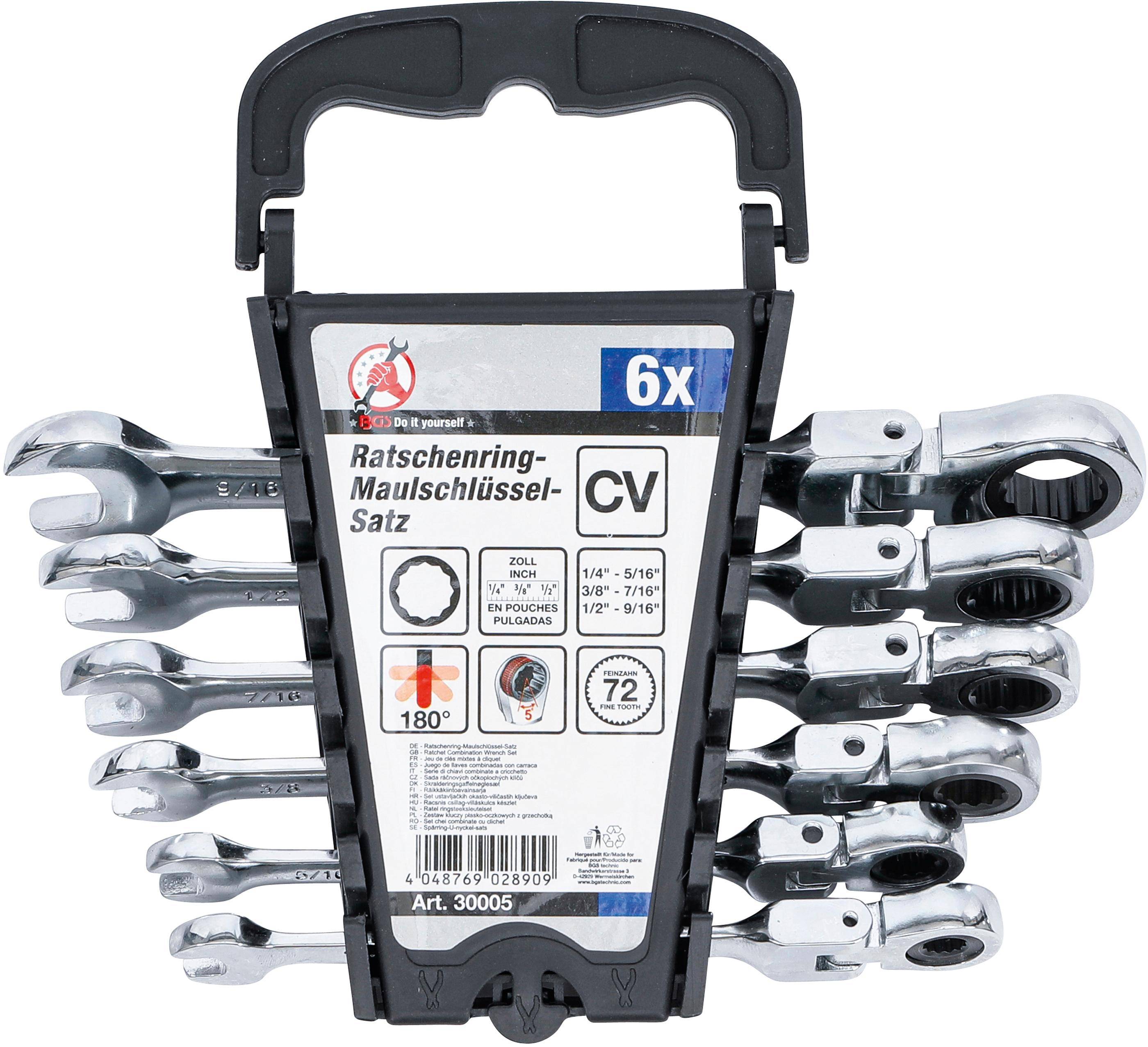 BGS Do It Yourself Ratschenring-Maulschlssel-Satz | flexible Kpfe |