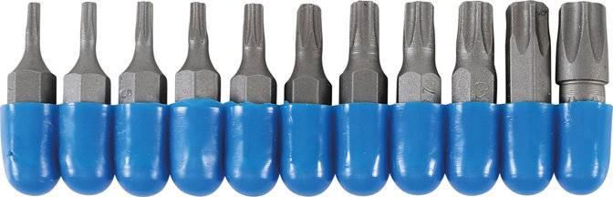 Bit-Satz Antrieb Außensechskant 6,3 mm (1/4) Abtrieb T-Profil (für Torx) 11-tlg.