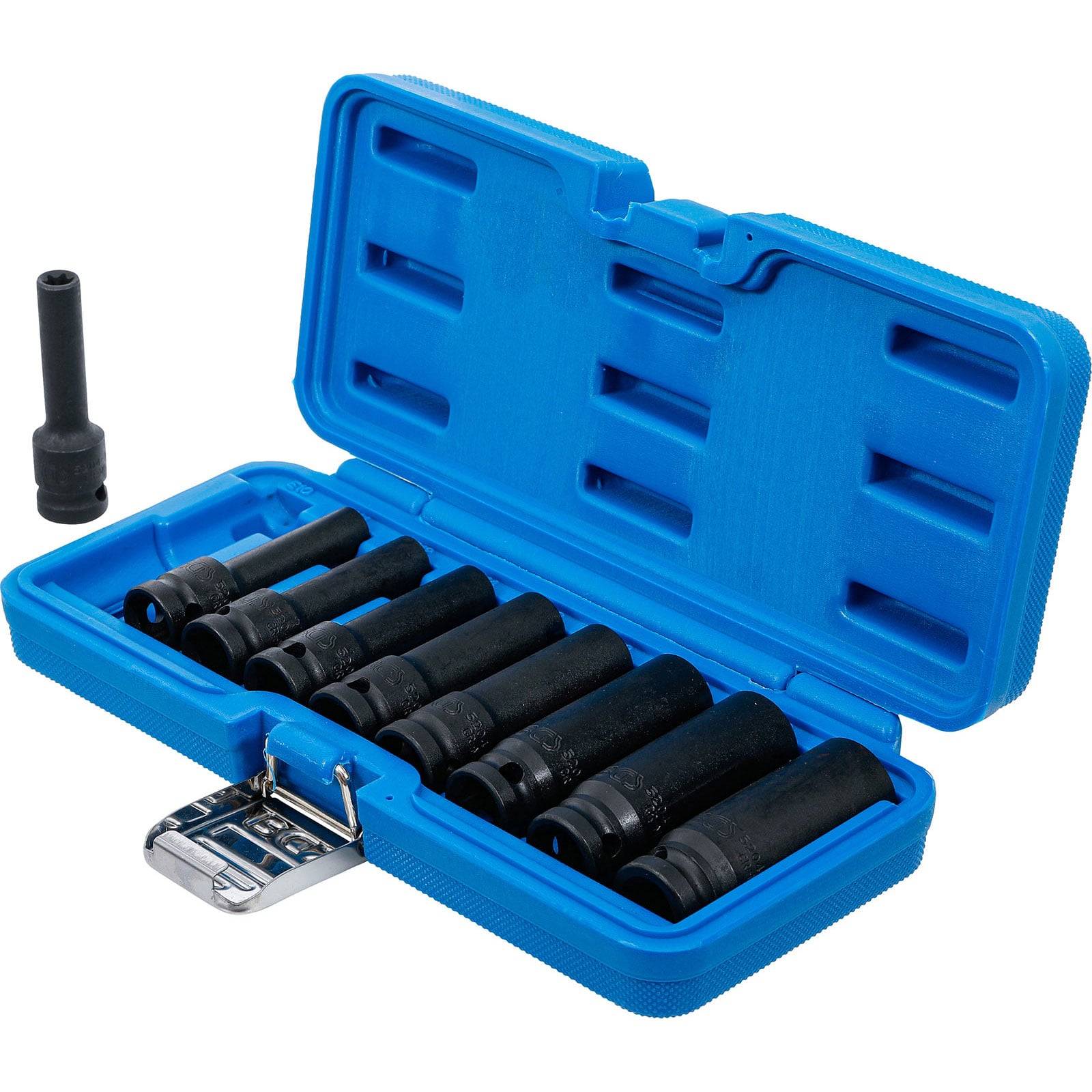 BGS Kraft-Steckschlüssel-Einsatz-Satz E-Profil tief Antrieb Innenvierkant 12,5 mm (1/2") SW E10 - E24 9tlg. - 5204