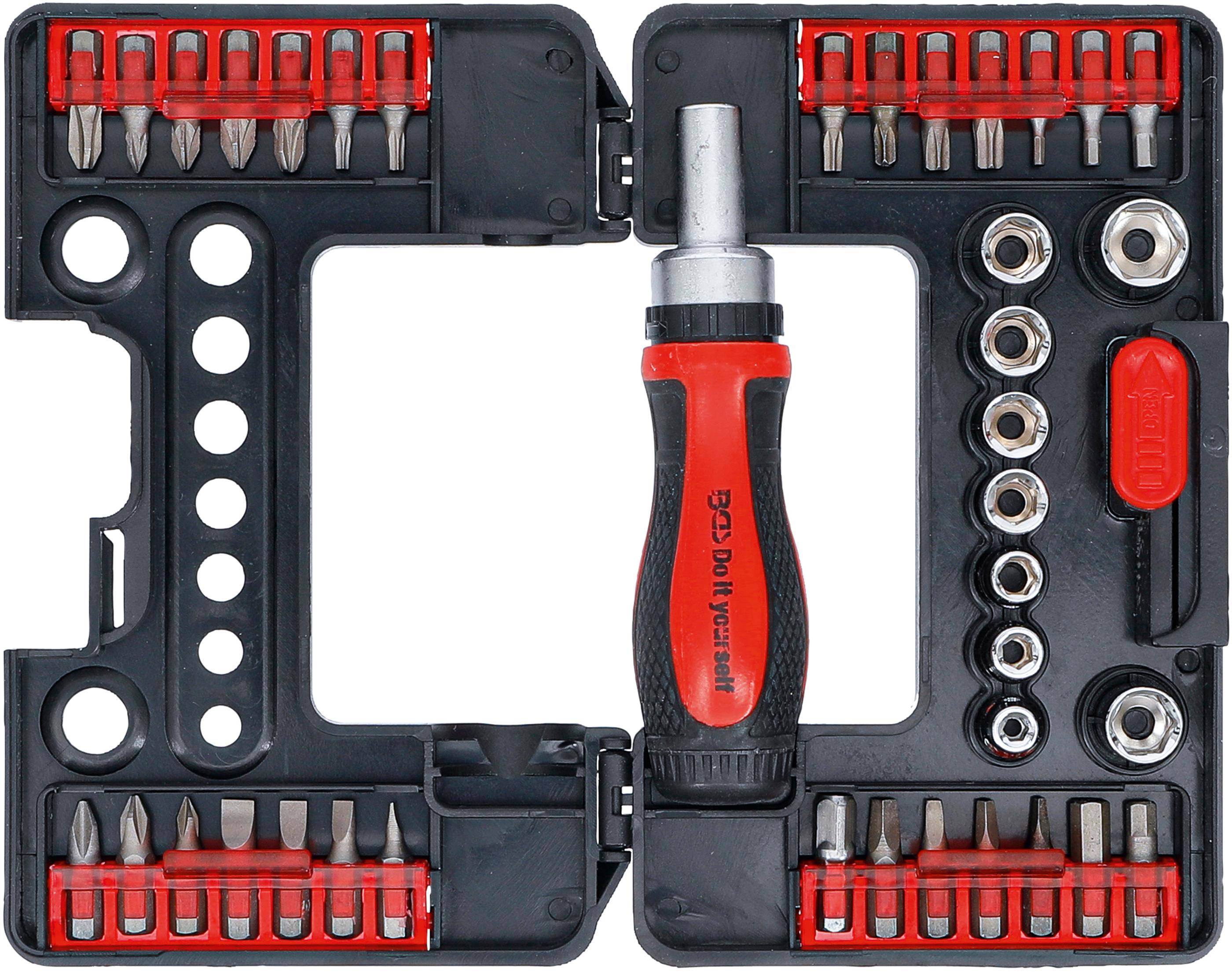 BGS technic Bit-/Steckschlssel-Einsatz-Satz | mit Ratschen-Drehgriff