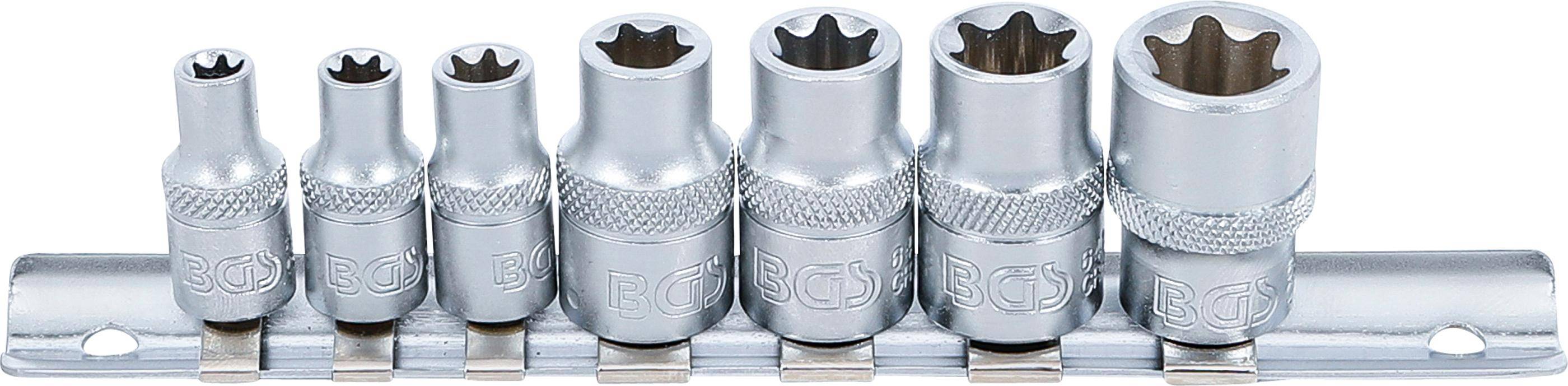 BGS Steckschlüssel-Einsatz-Satz E-Profil | Antrieb Innenvierkant 6,3