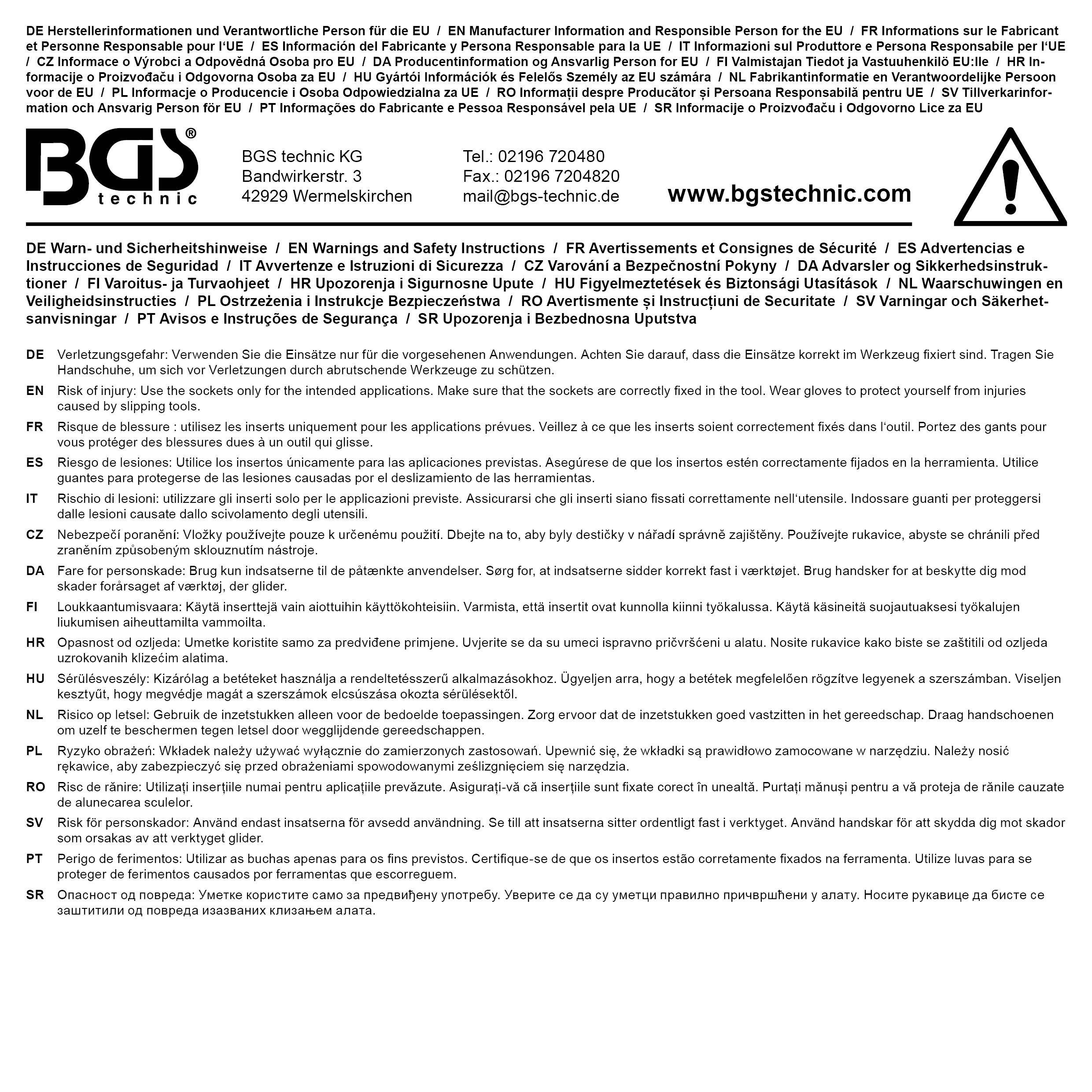 BGS technic Steckschlssel-Einsatz-Satz E-Profil | Antrieb