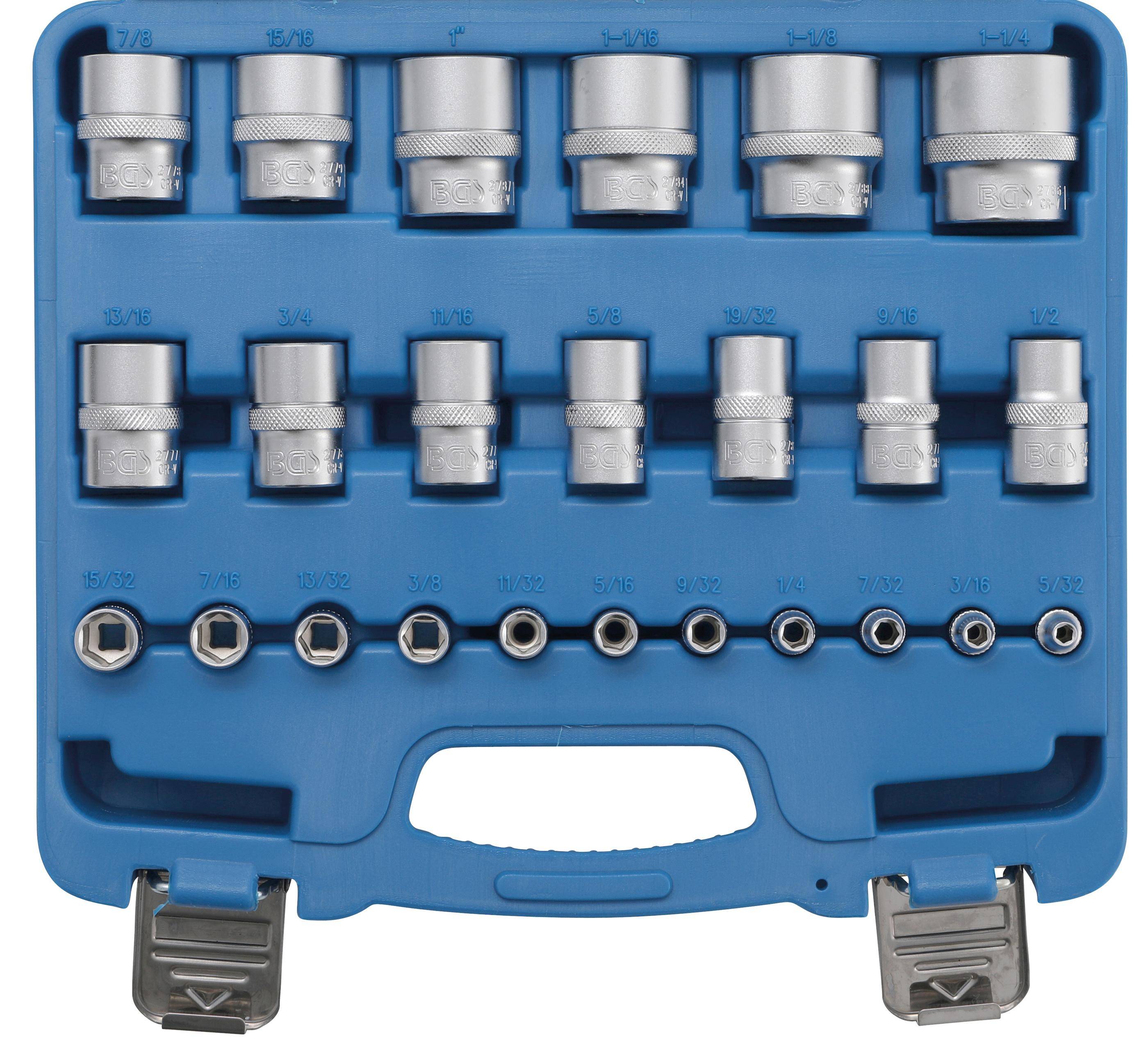 BGS Steckschlüssel-Einsatz-Satz, Sechskant | Antriebe Innenvierkant
