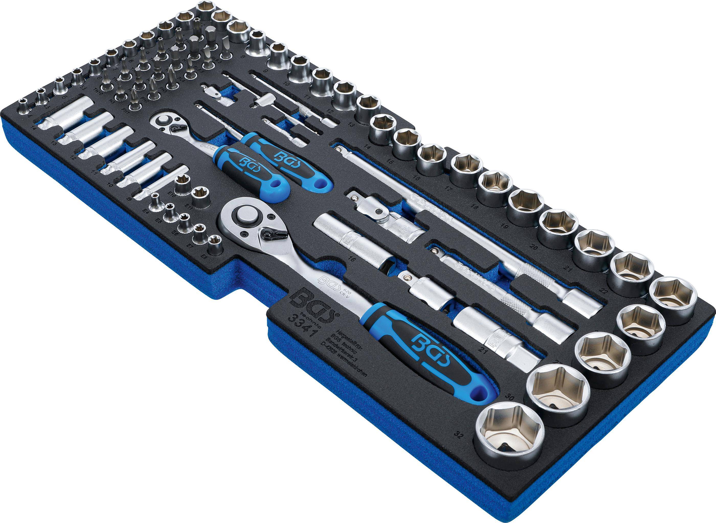 BGS technic Schaumeinlage fr Art. 3312: Steckschlsselsatz | 12,5 mm