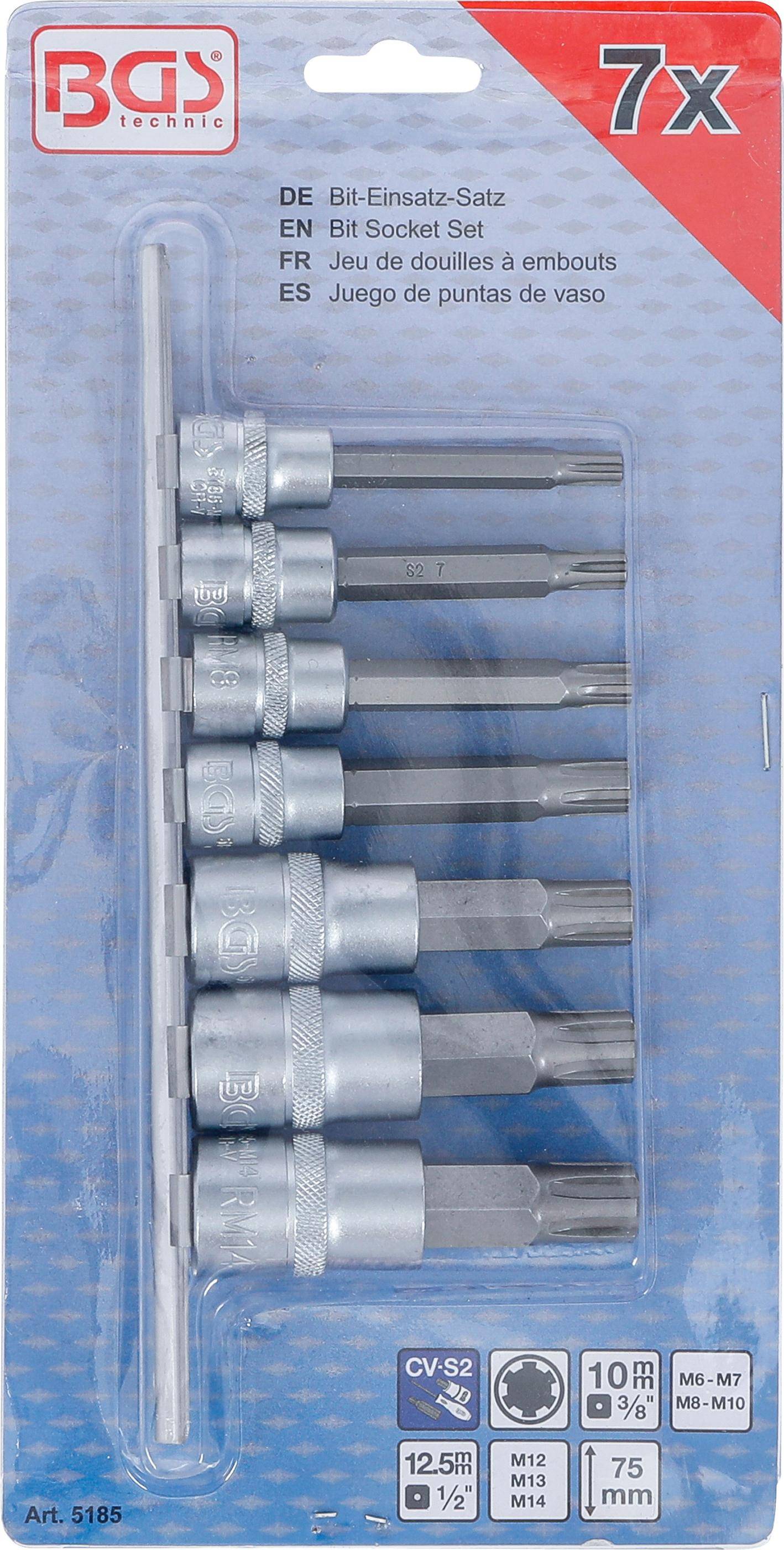 BGS technic Bit-Einsatz-Satz | Antrieb Innenvierkant 10 mm (3/8") /