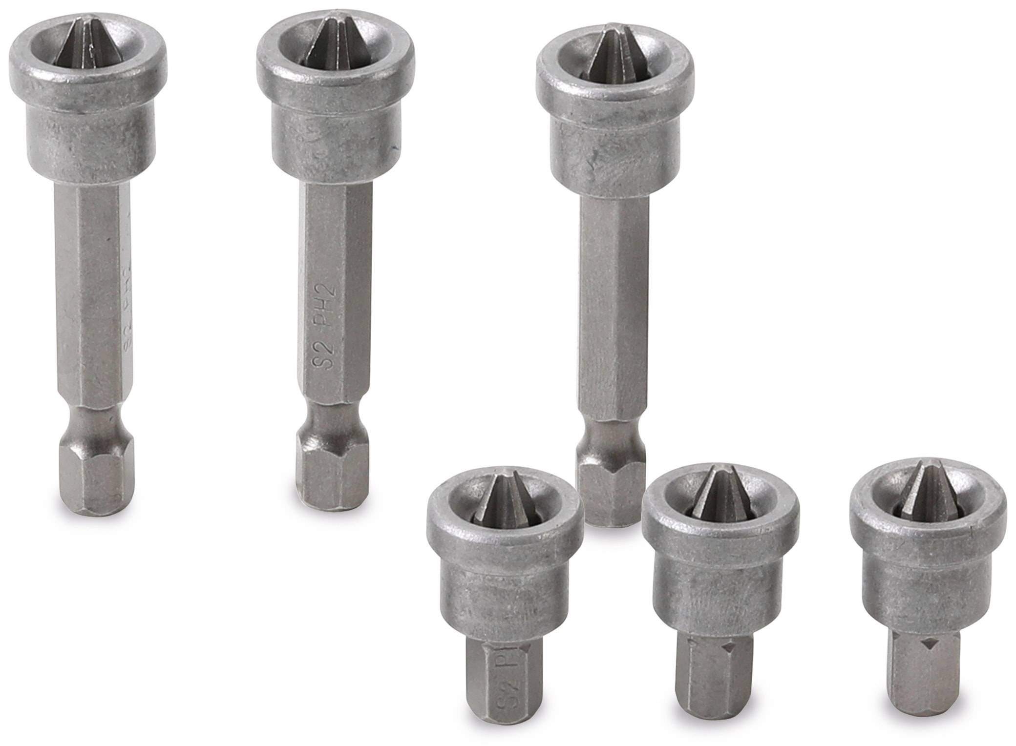 BGS TECHNIC Bit-Satz mit Tiefenstopp, 50406, für Gipskartonplatten, 6-teilig