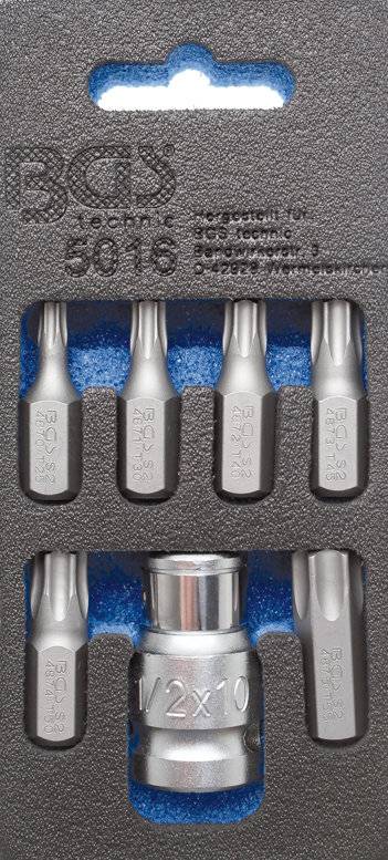 Schraubendreher-Bit-Satz Antrieb Außensechskant 10 mm (3/8) T-Profil (für Torx) 7-tlg.