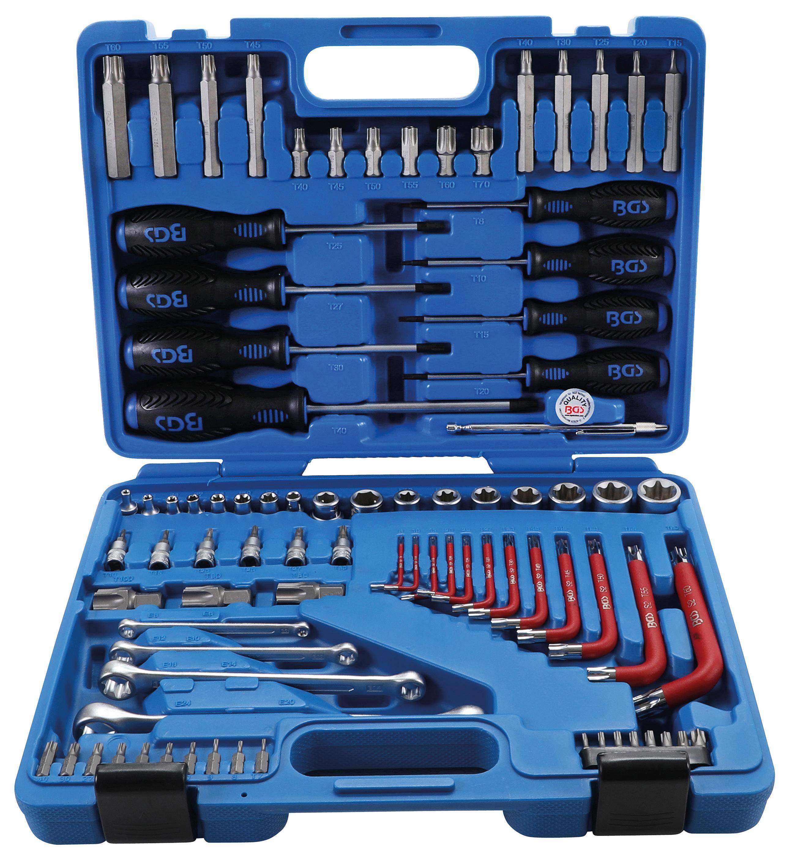 BGS Werkzeugsortiment | 6,3 mm (1/4") + 12,5 mm (1/2") | E-Profil /