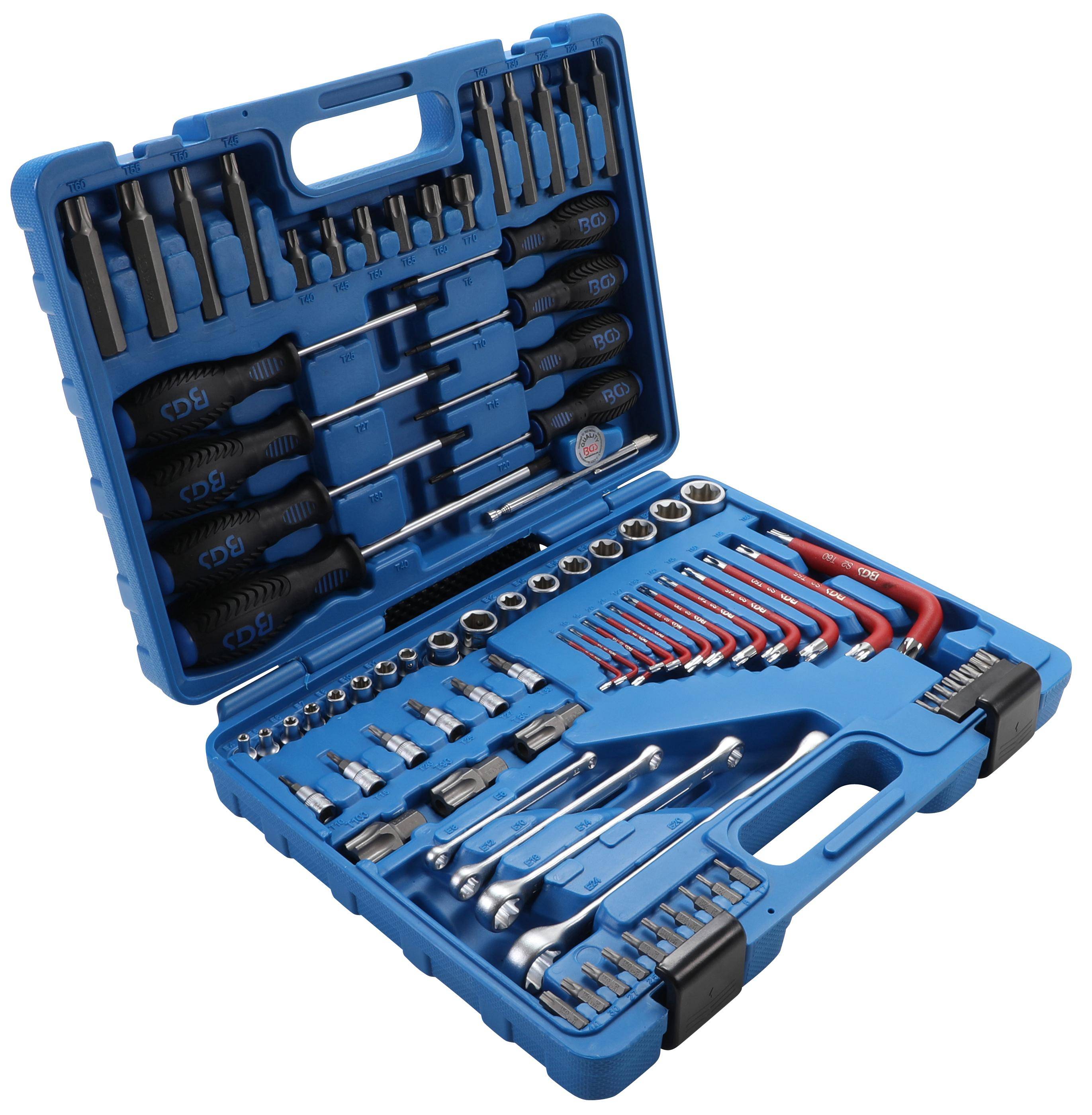 BGS Werkzeugsortiment | 6,3 mm (1/4") + 12,5 mm (1/2") | E-Profil /